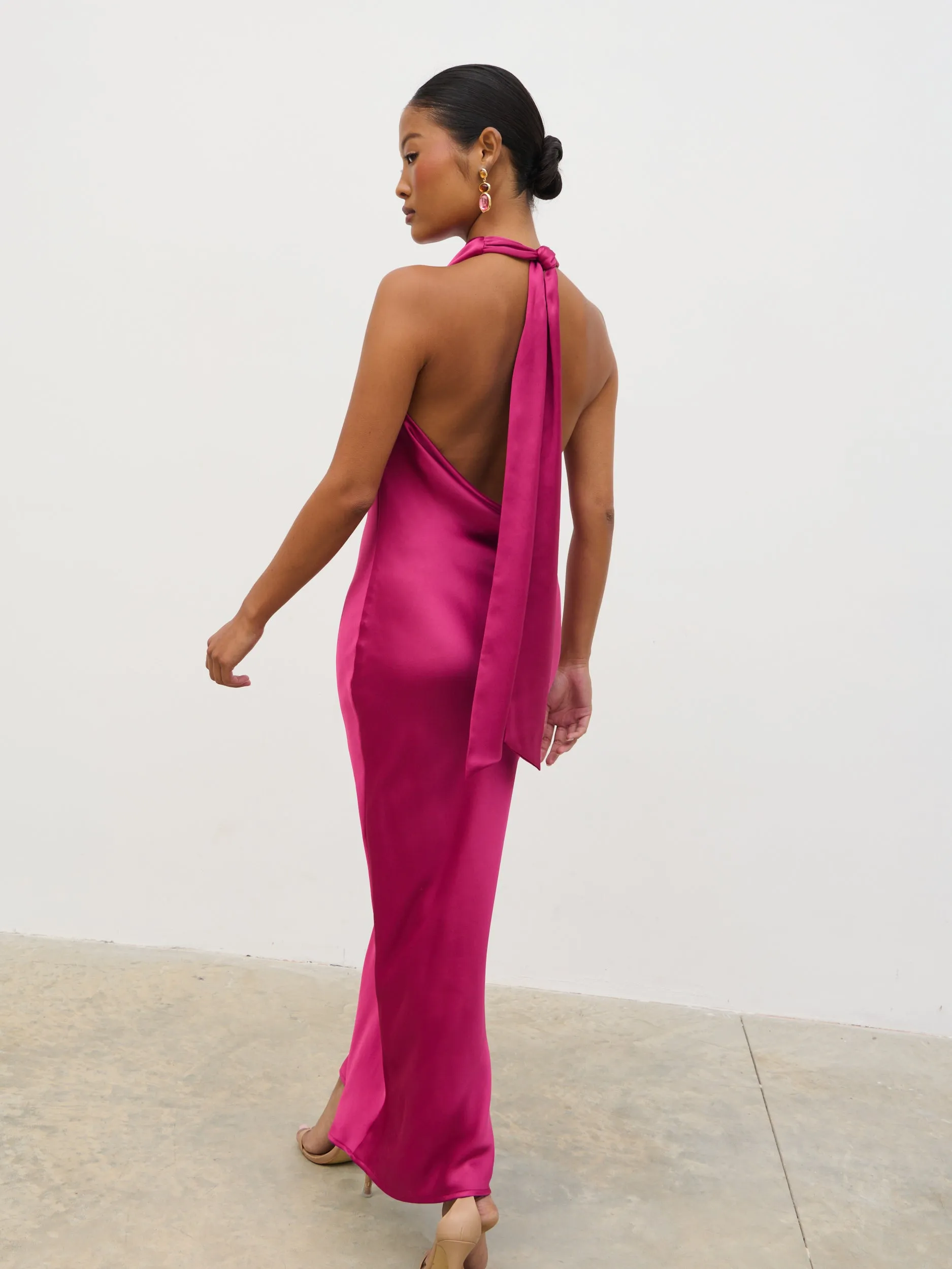 Edita Cowl Midaxi Dress - Raspberry sold by Pretty Lavish product image thumbnail 2