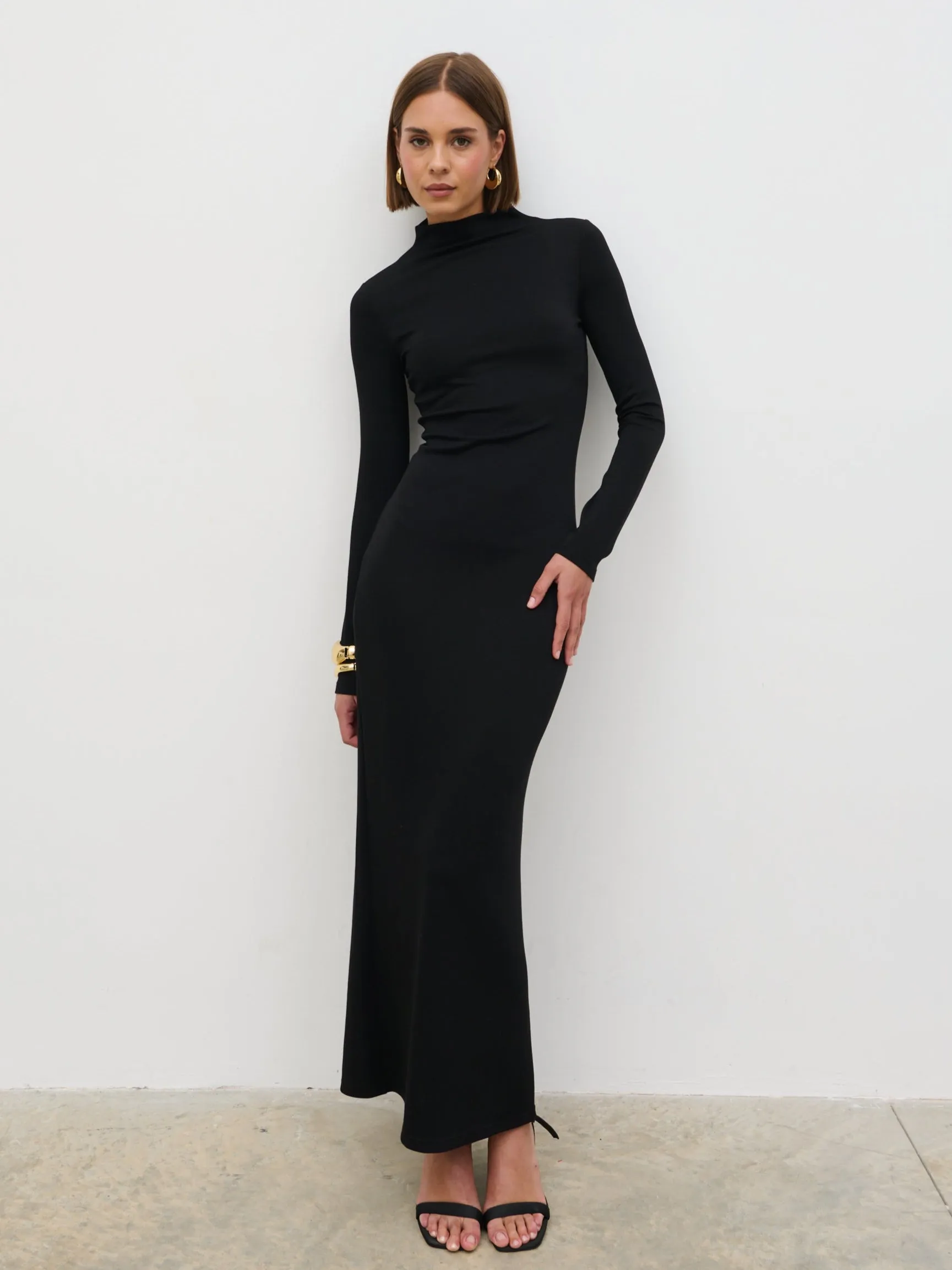Mabel High Neck Jersey Maxi Dress - Black sold by Pretty Lavish product image thumbnail 5