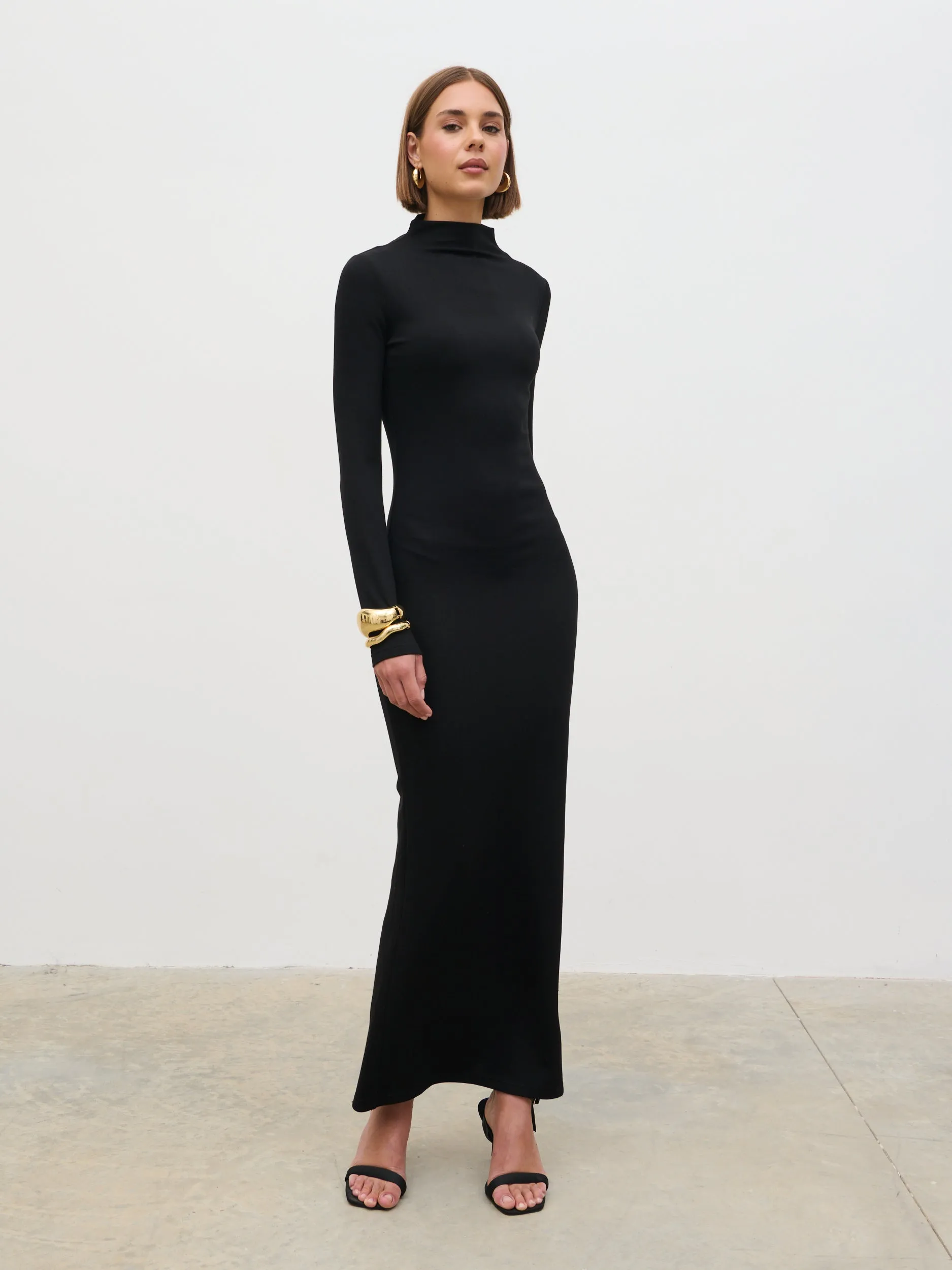 Mabel High Neck Jersey Maxi Dress - Black sold by Pretty Lavish product image thumbnail 3