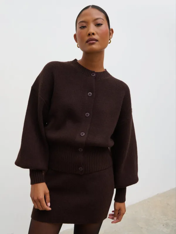 Etta Knit Bomber - Chocolate sold by Pretty Lavish