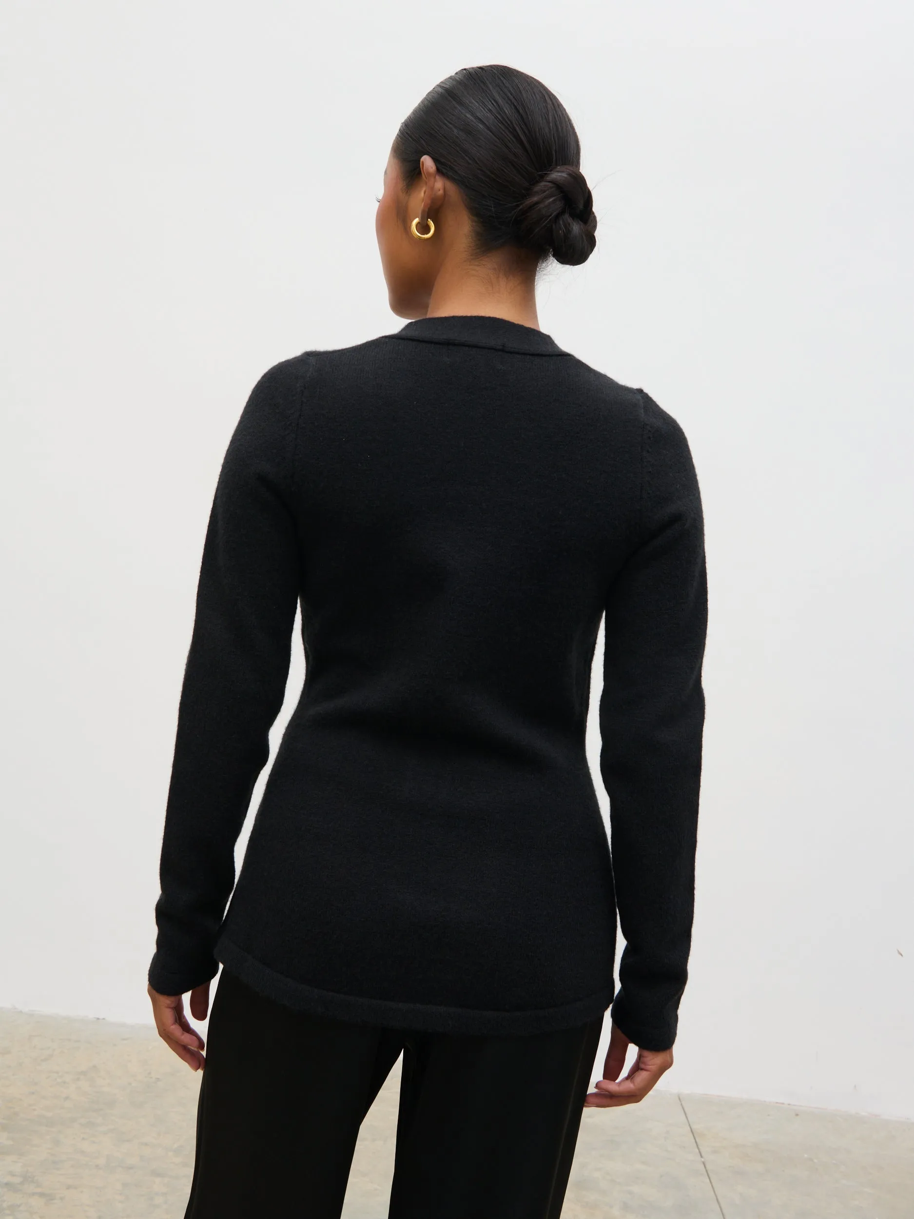 Gemma Longline Hourglass Knit Cardigan - Black sold by Pretty Lavish product image thumbnail 4