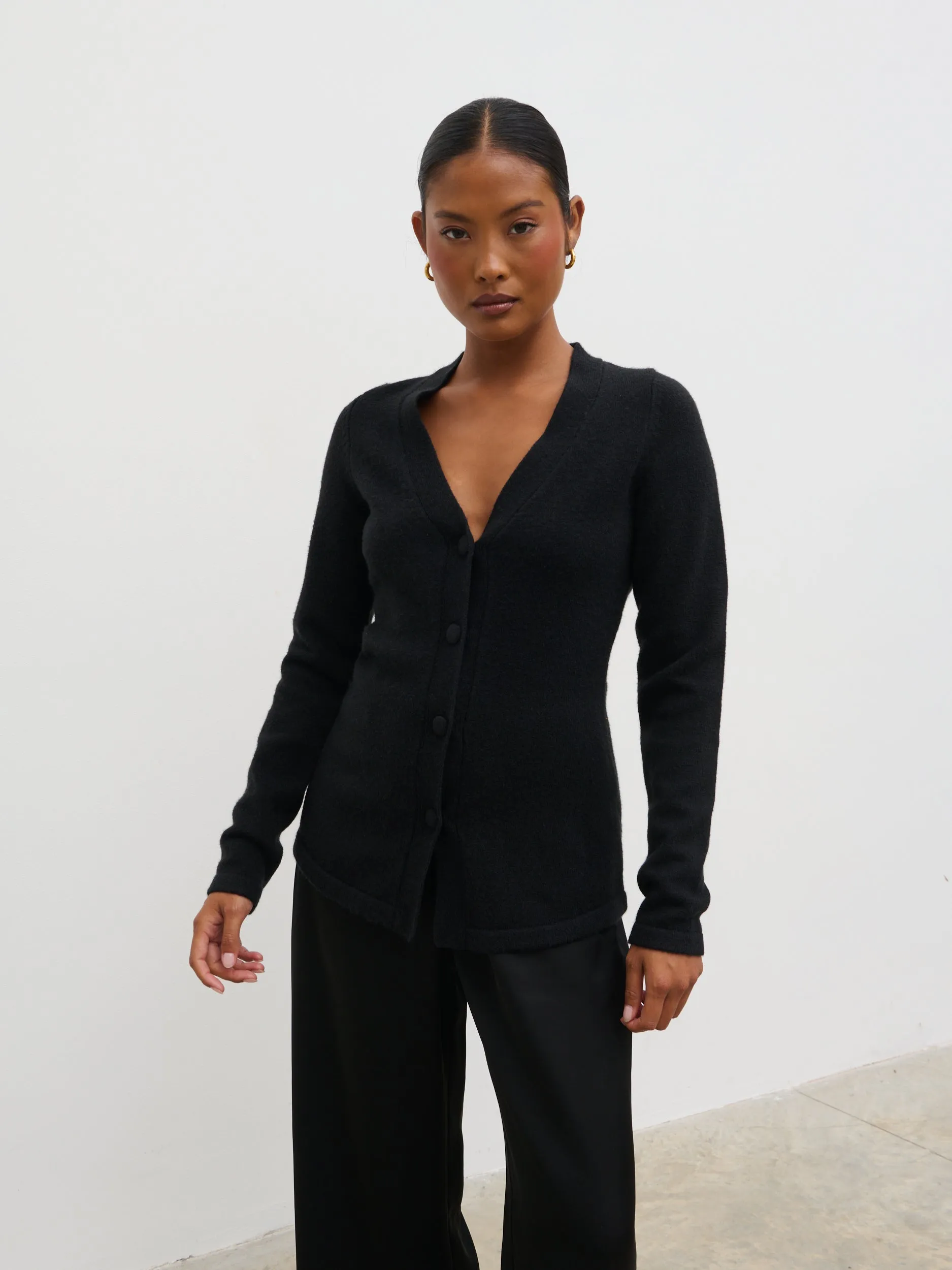 Gemma Longline Hourglass Knit Cardigan - Black sold by Pretty Lavish product image thumbnail 2