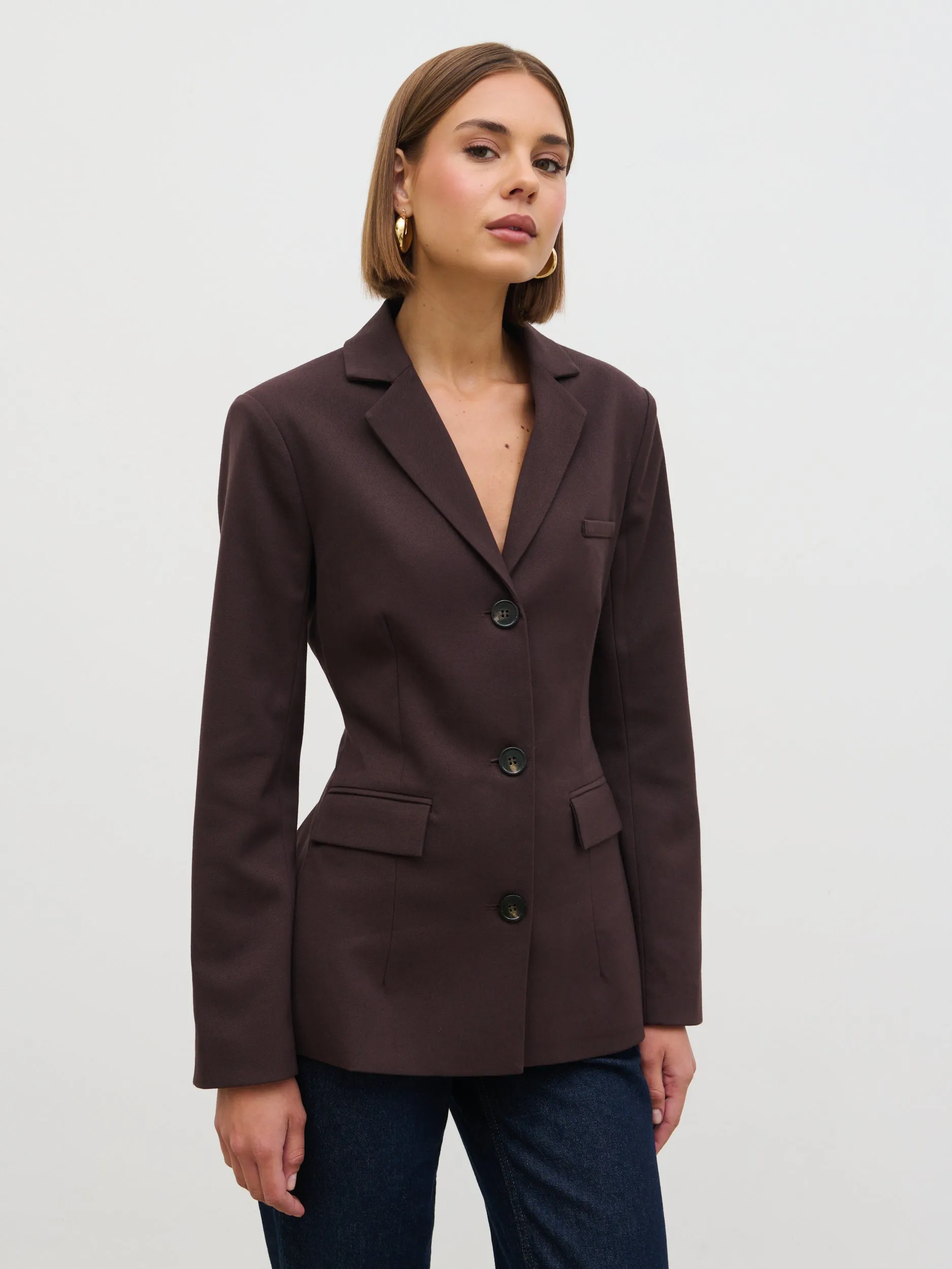 Elsa Cinched Blazer - Brown sold by Pretty Lavish product image thumbnail 3