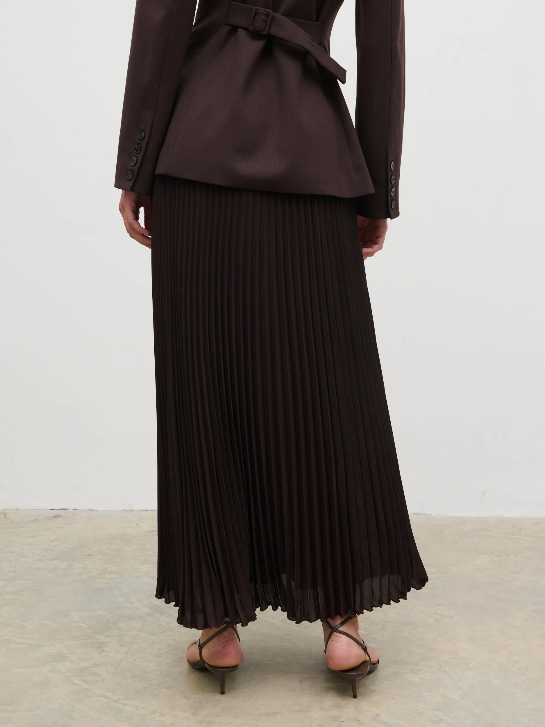 Elsa Pleated Midaxi Skirt - Brown sold by Pretty Lavish product image thumbnail 5