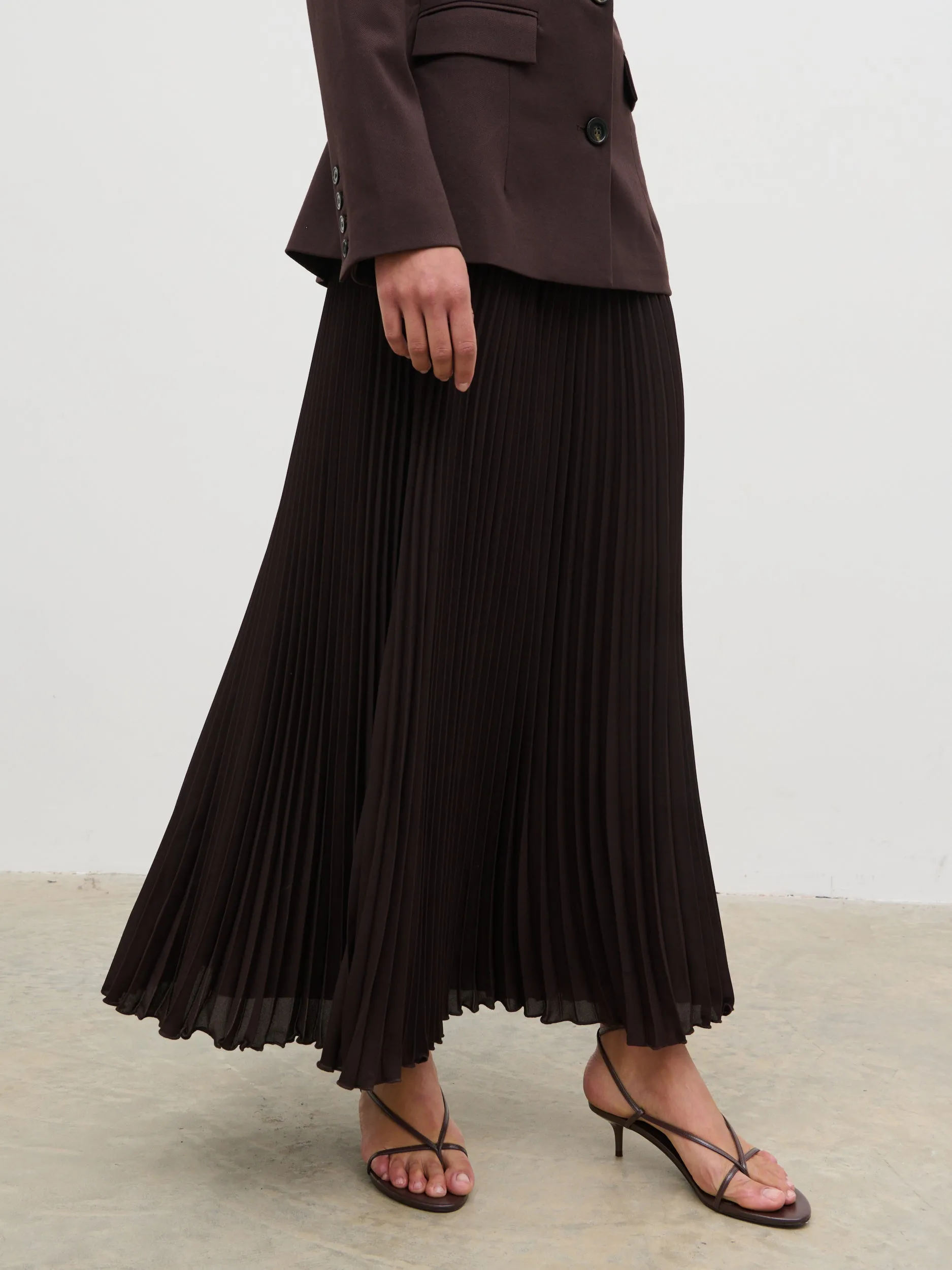 Elsa Pleated Midaxi Skirt - Brown sold by Pretty Lavish product image thumbnail 2