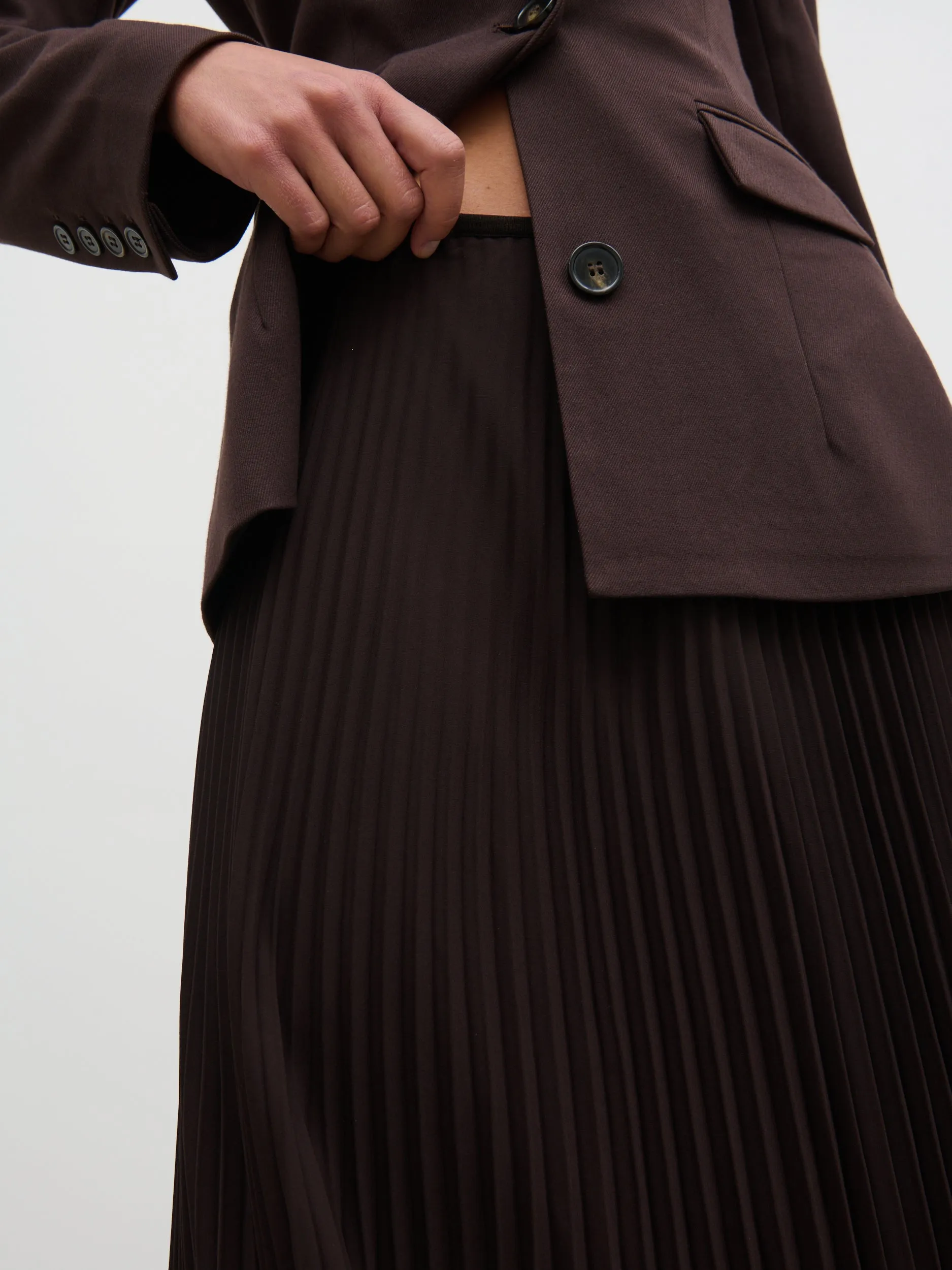 Elsa Pleated Midaxi Skirt - Brown sold by Pretty Lavish product image thumbnail 3