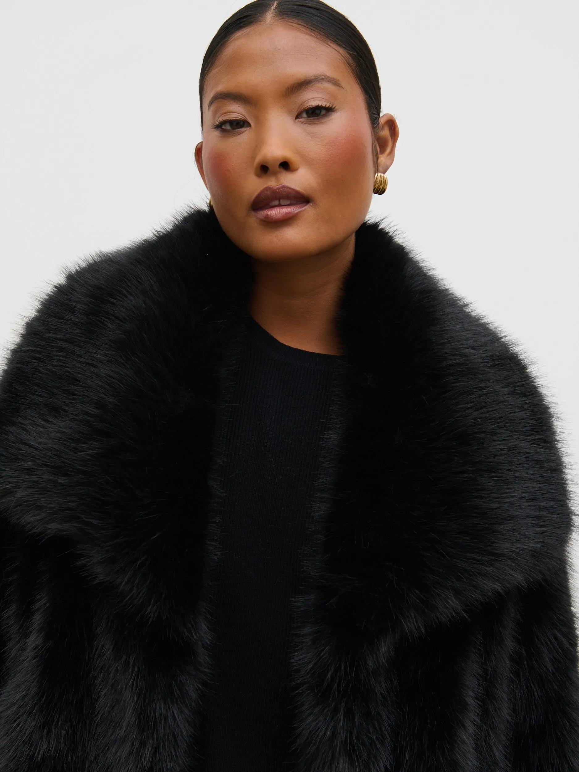 Ettalie Short Faux Fur Coat - Black sold by Pretty Lavish product image thumbnail 3