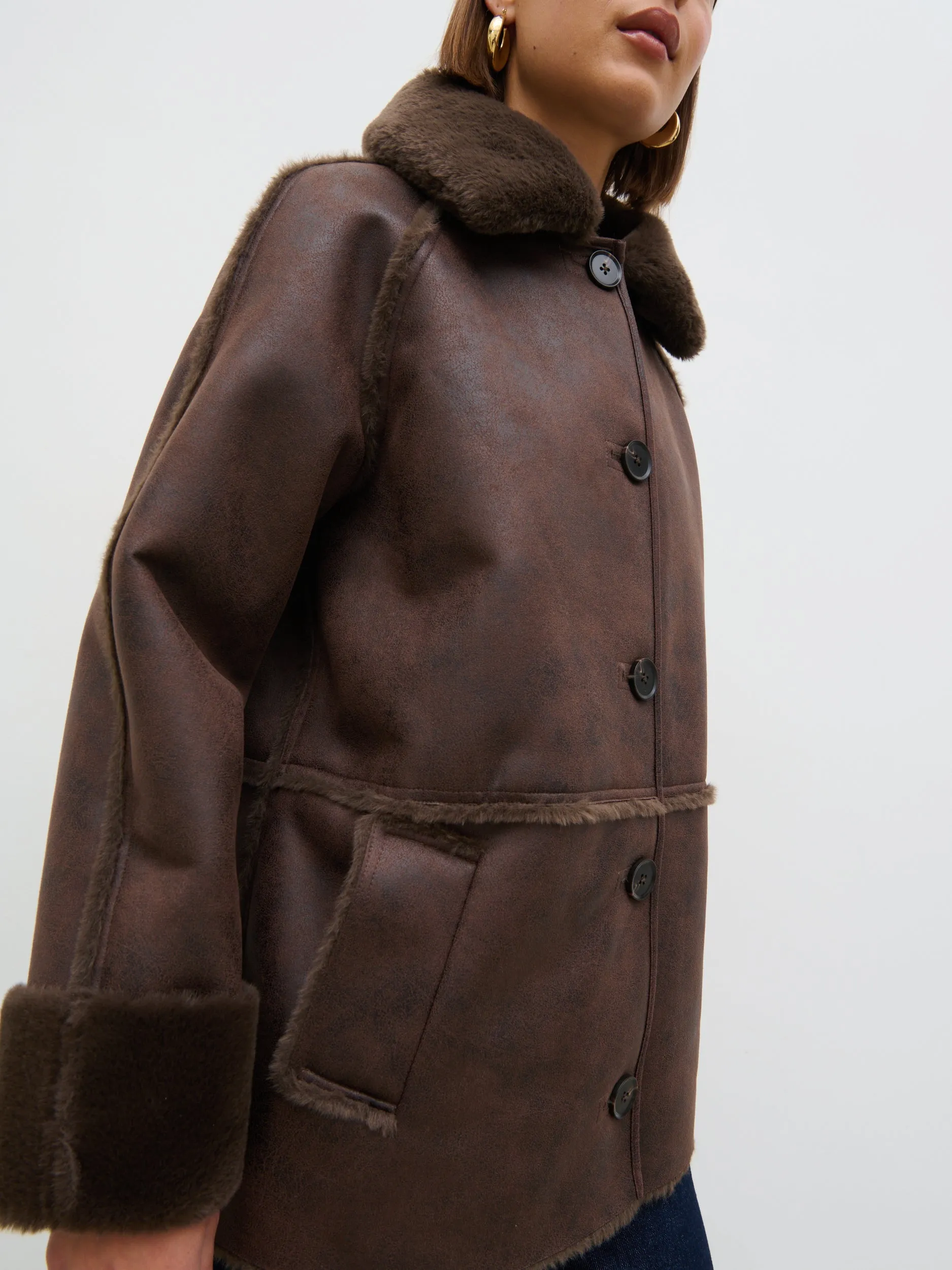Sawyer Aviator Coat - Brown sold by Pretty Lavish product image thumbnail 3