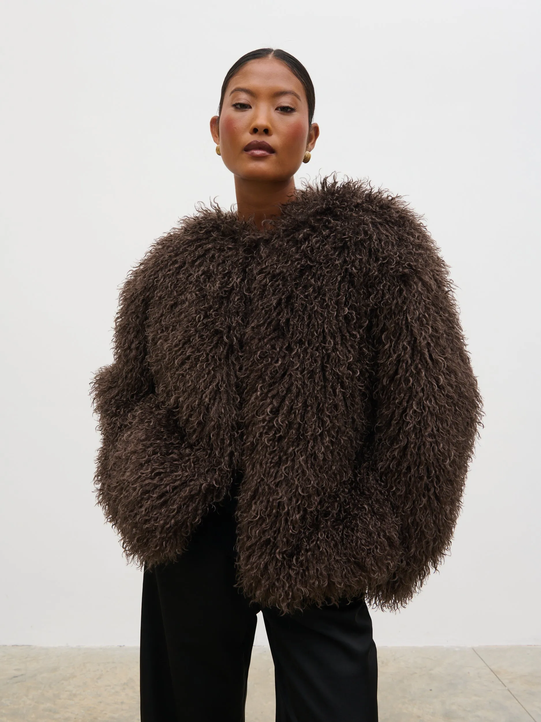Irie Shaggy Short Faux Fur Coat - Brown sold by Pretty Lavish product image thumbnail 5