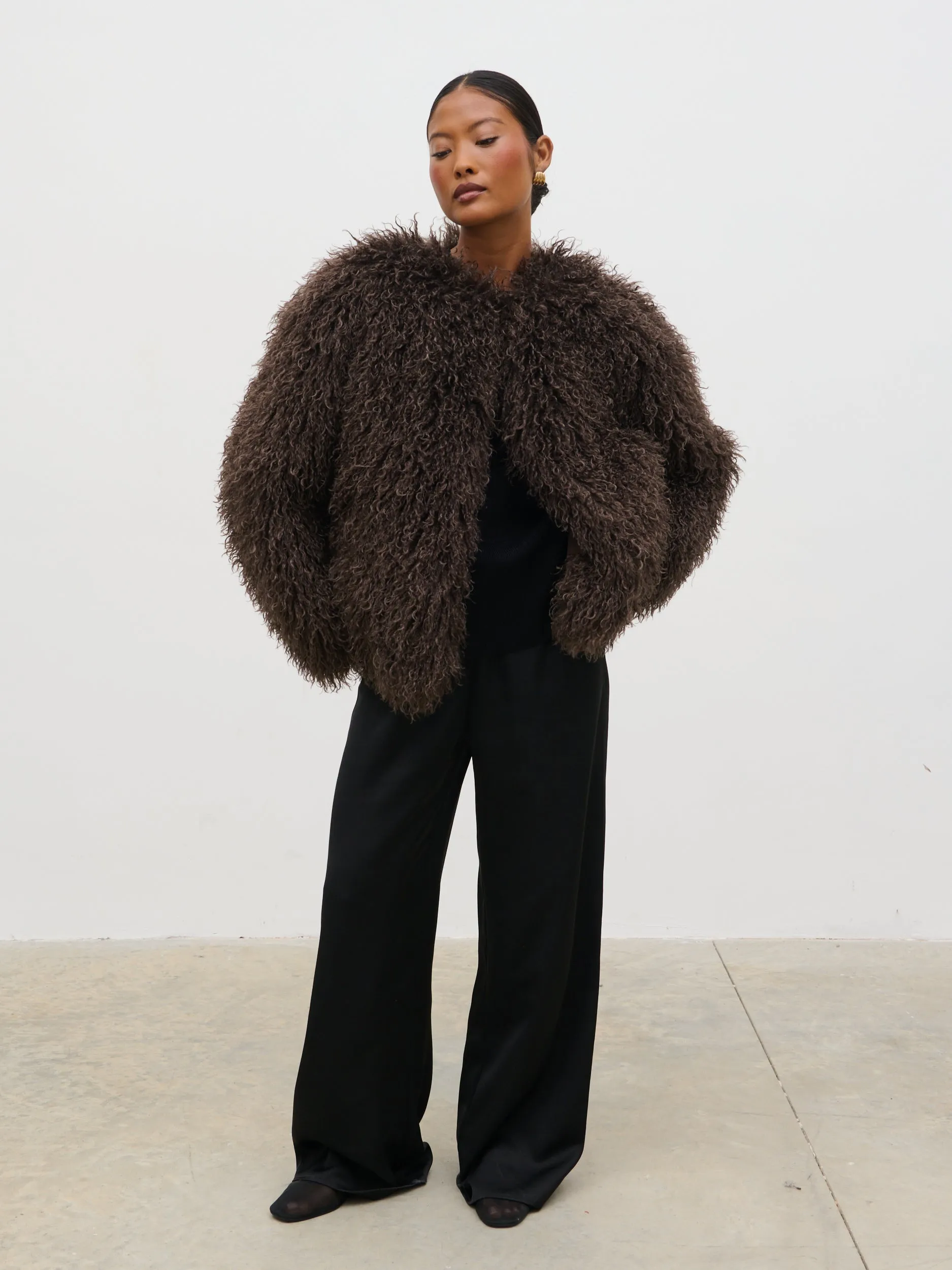 Irie Shaggy Short Faux Fur Coat - Brown sold by Pretty Lavish product image thumbnail 2