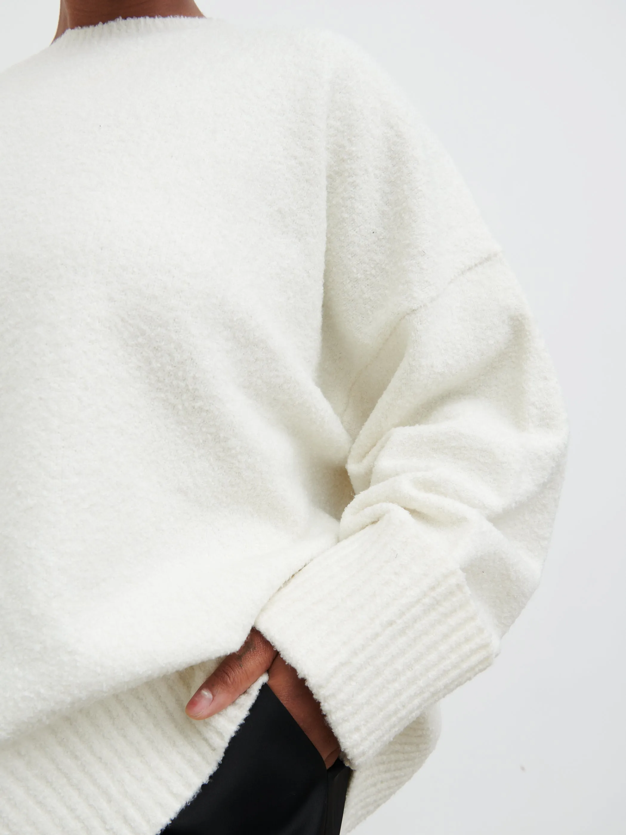 Camille Oversized Borg Jumper Curve - Cream sold by Pretty Lavish product image thumbnail 5