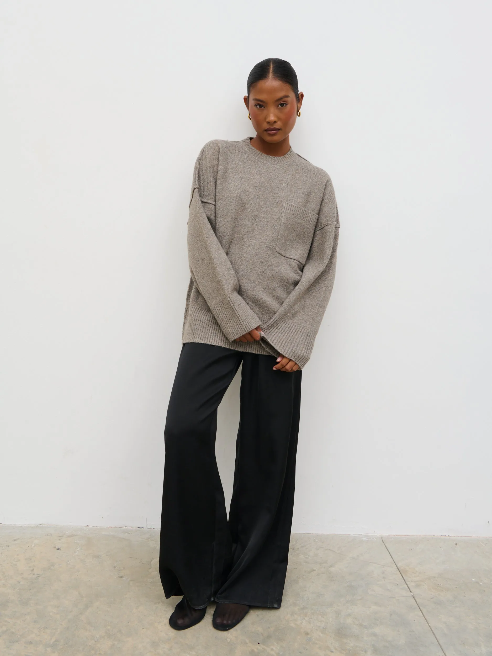 Bronte Pocket Knit Jumper - Greige sold by Pretty Lavish product image thumbnail 4