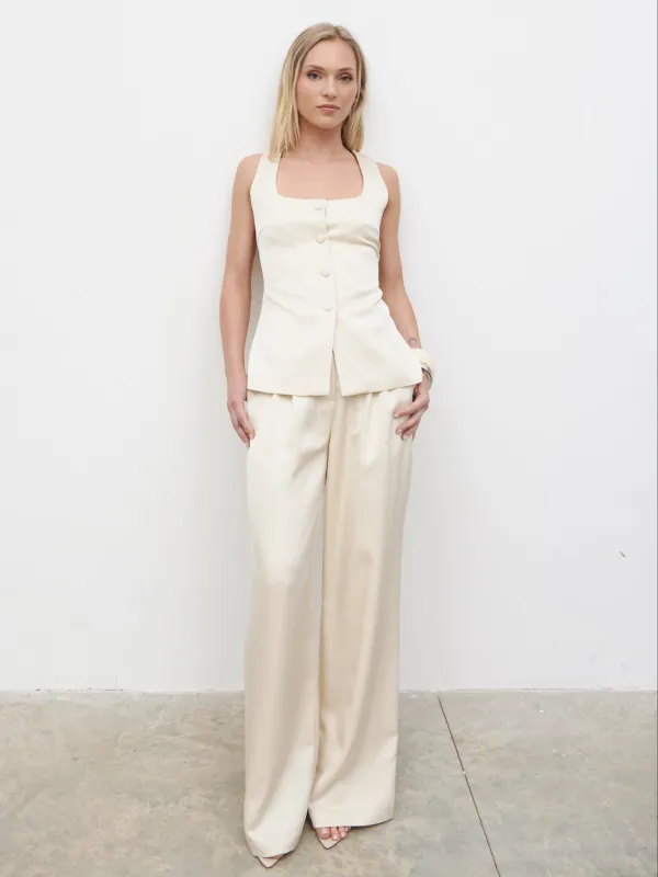 Breya Tailored Trousers - Oyster sold by Pretty Lavish