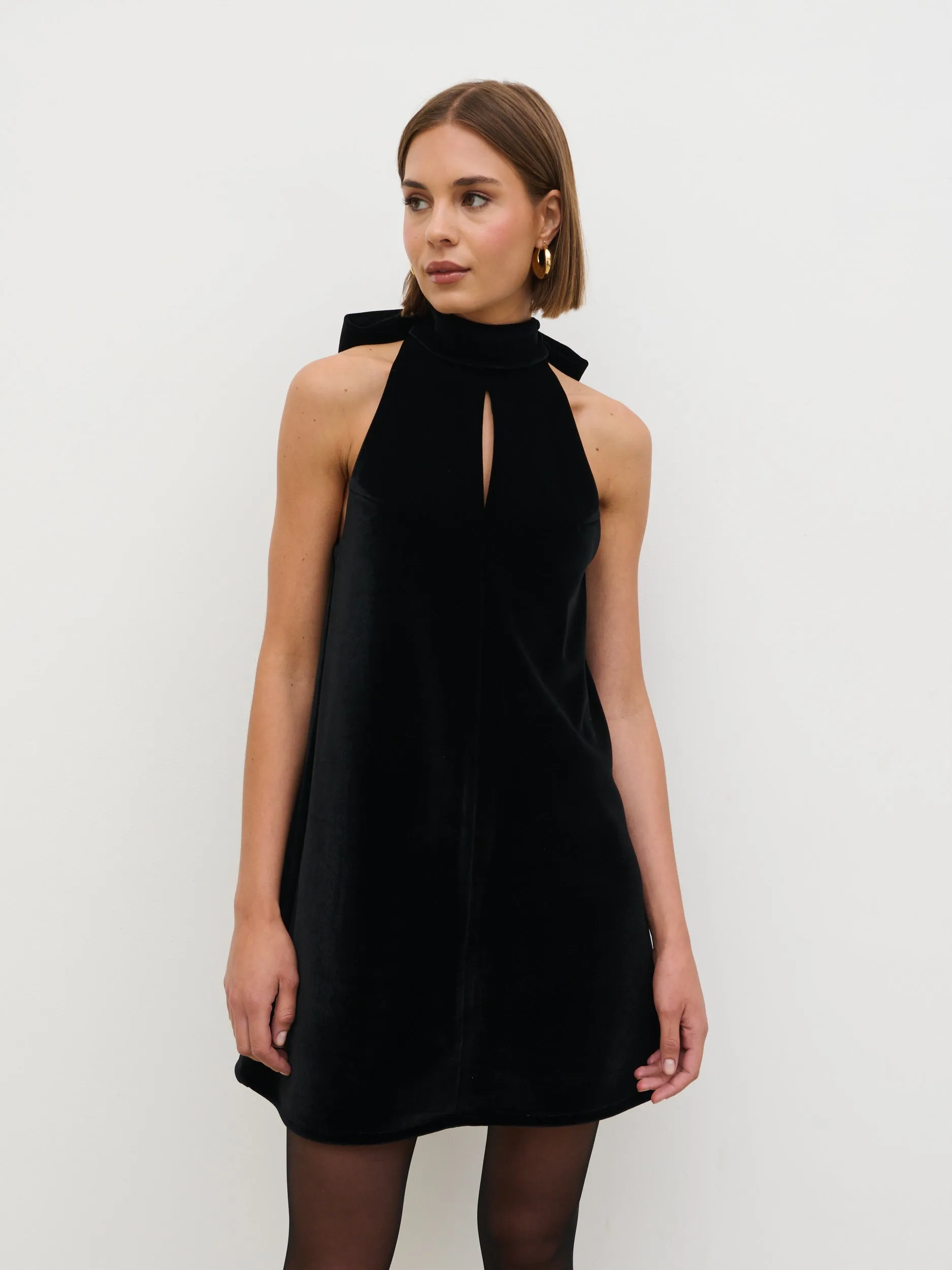 Bella Bow Velvet Mini Dress - Black sold by Pretty Lavish product image thumbnail 3