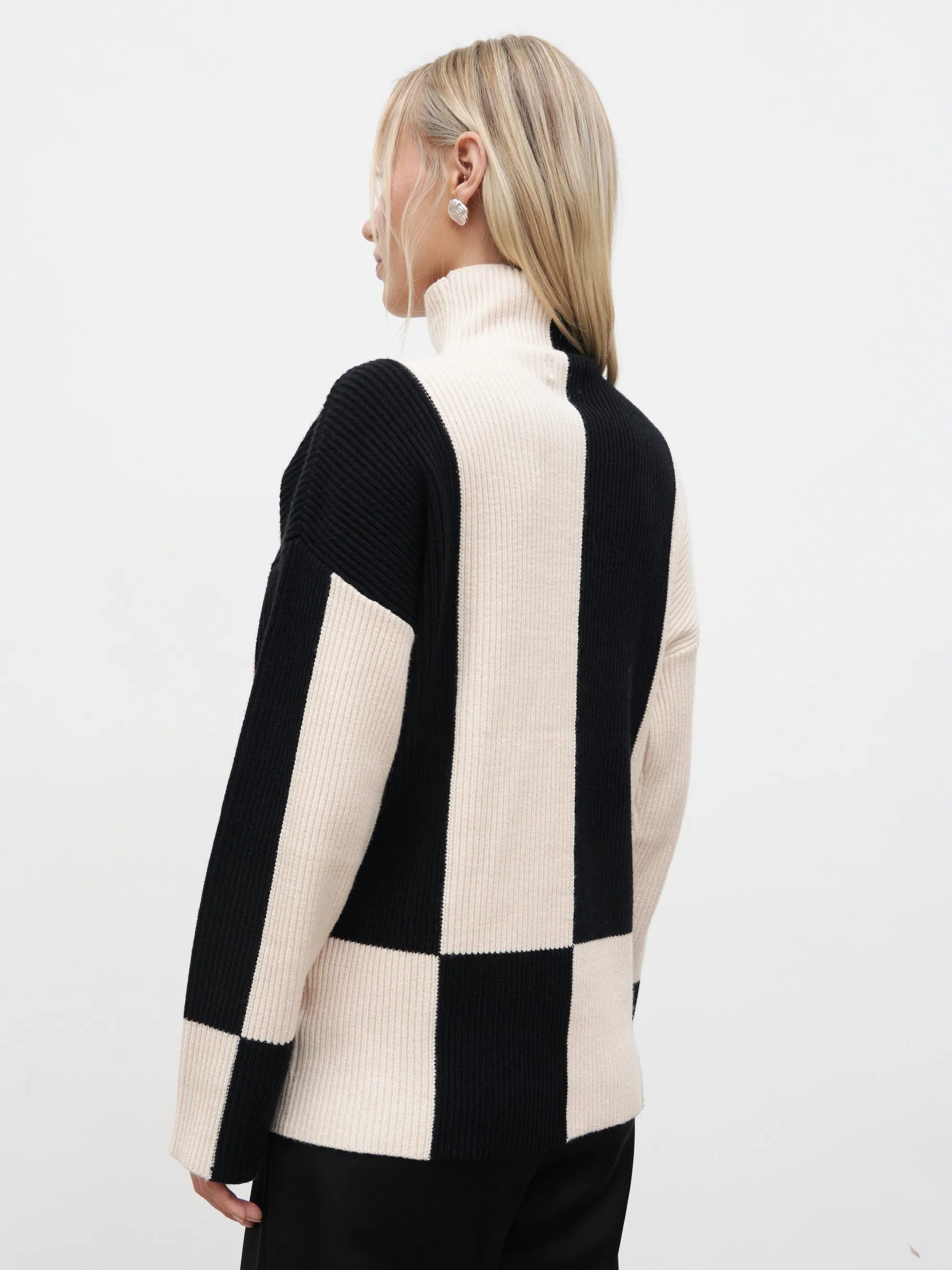 Nayah Jumper Curve - Black and Cream Stripe sold by Pretty Lavish product image thumbnail 5