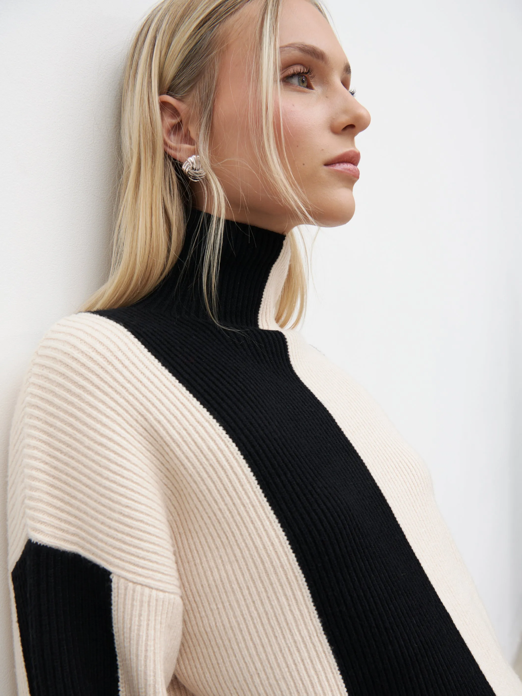 Nayah Jumper - Black and Cream Stripe sold by Pretty Lavish product image thumbnail 3