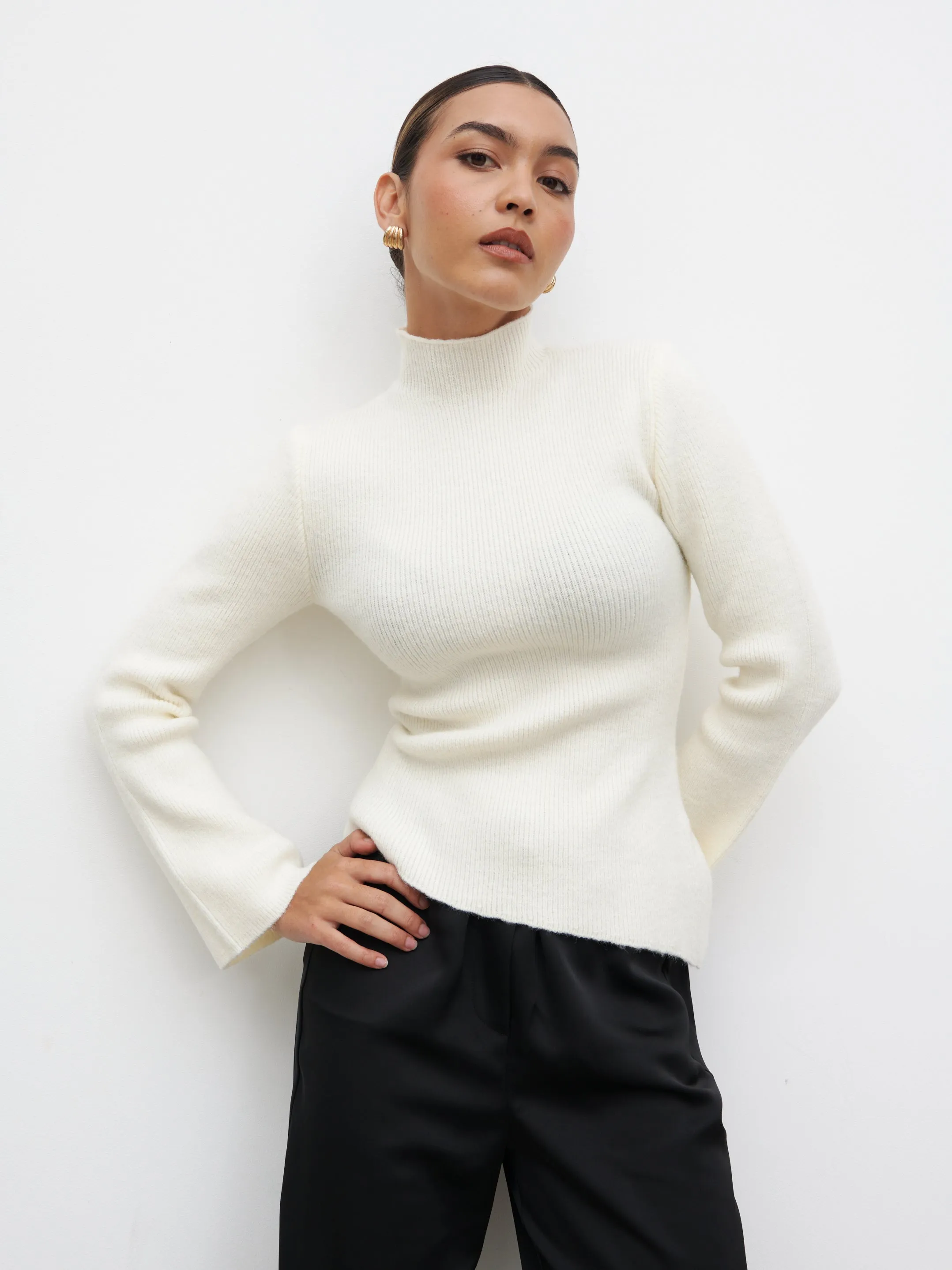 Odyssey A-Line Knit Jumper - Cream sold by Pretty Lavish product image thumbnail 2
