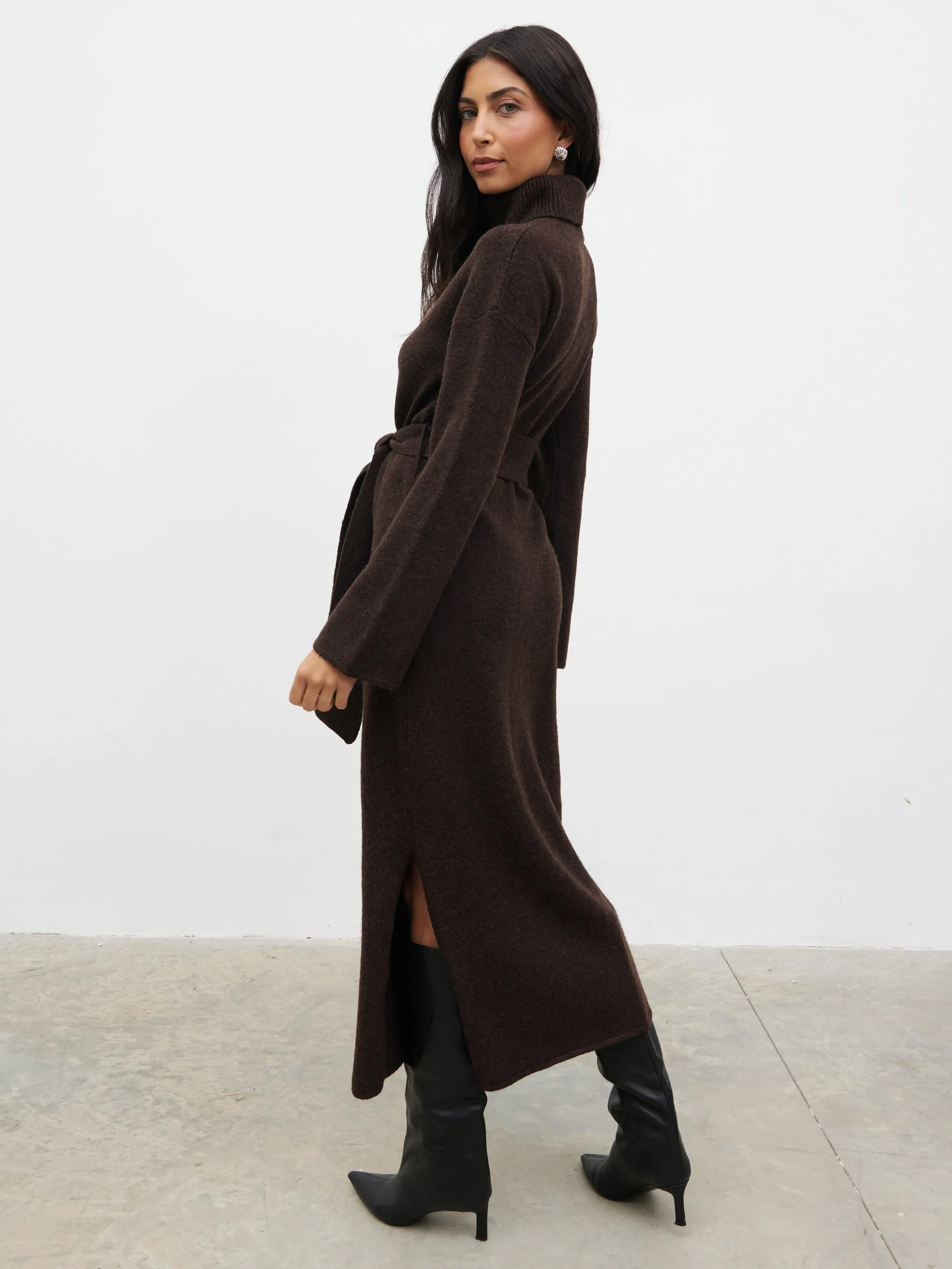 Wrenley Midaxi Knit Dress - Chocolate sold by Pretty Lavish product image thumbnail 4