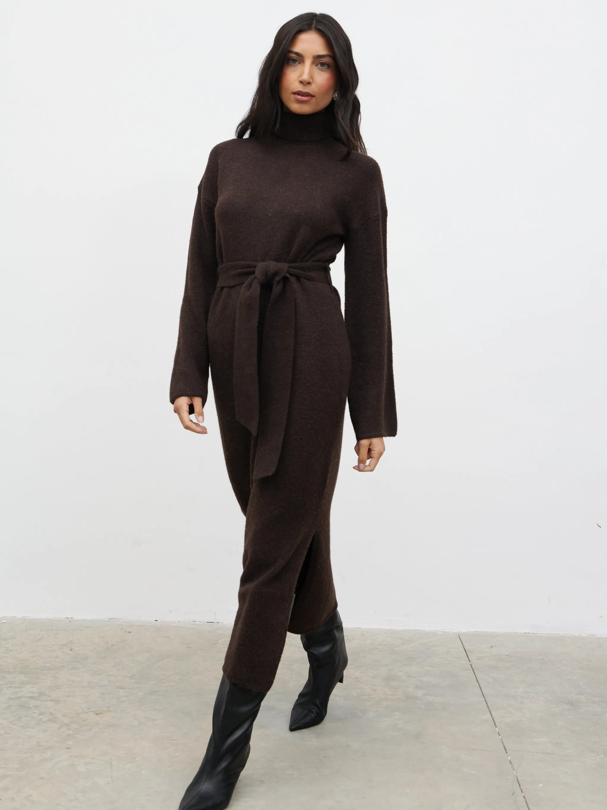 Wrenley Midaxi Knit Dress - Chocolate sold by Pretty Lavish product image thumbnail 5