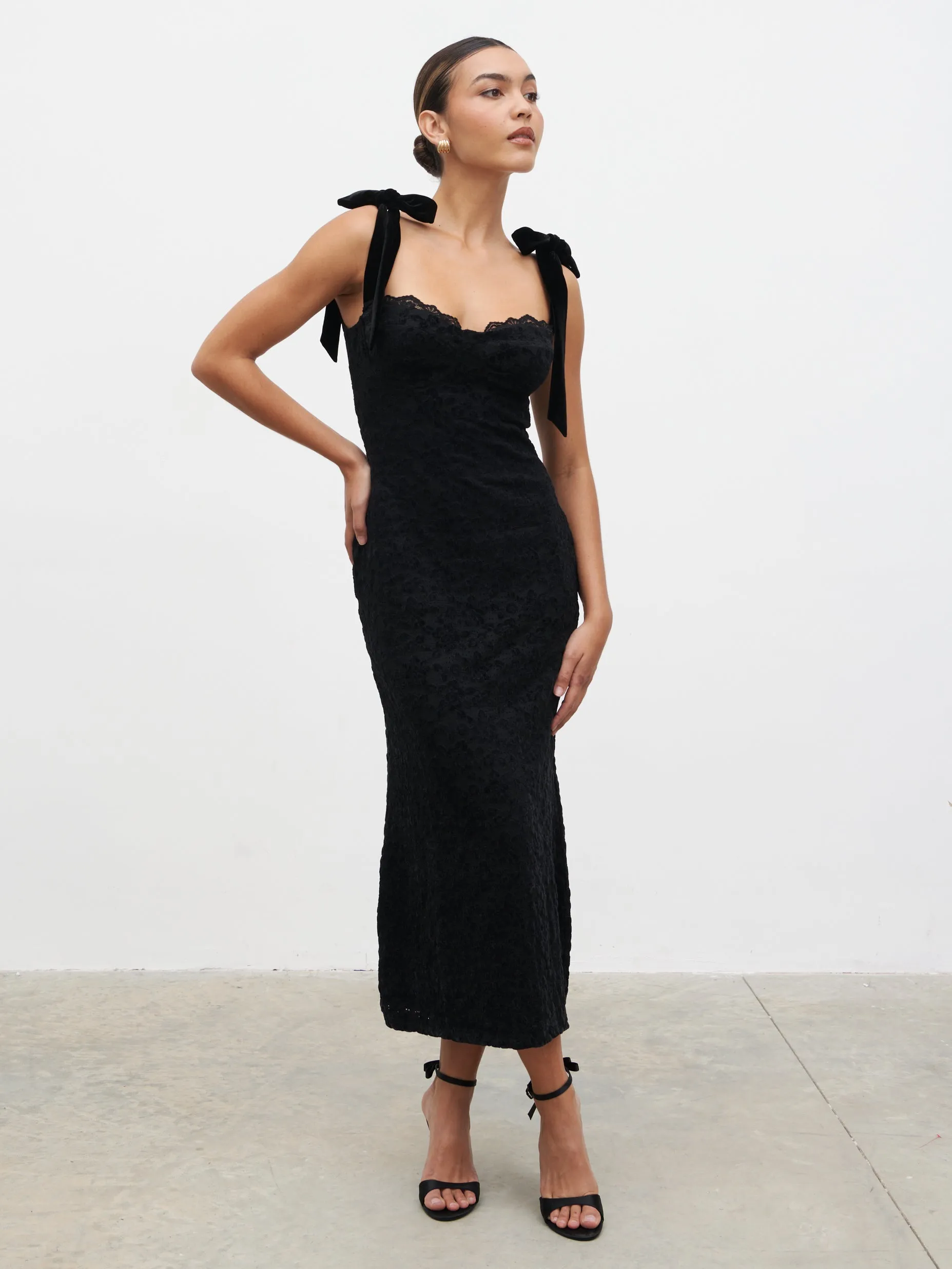 Serephina Lace Midaxi Dress - Black sold by Pretty Lavish product image thumbnail 2