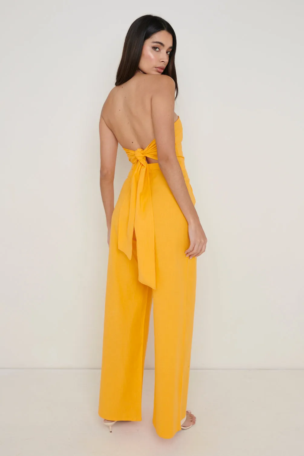 April Bandeau Jumpsuit - Tangerine sold by Pretty Lavish