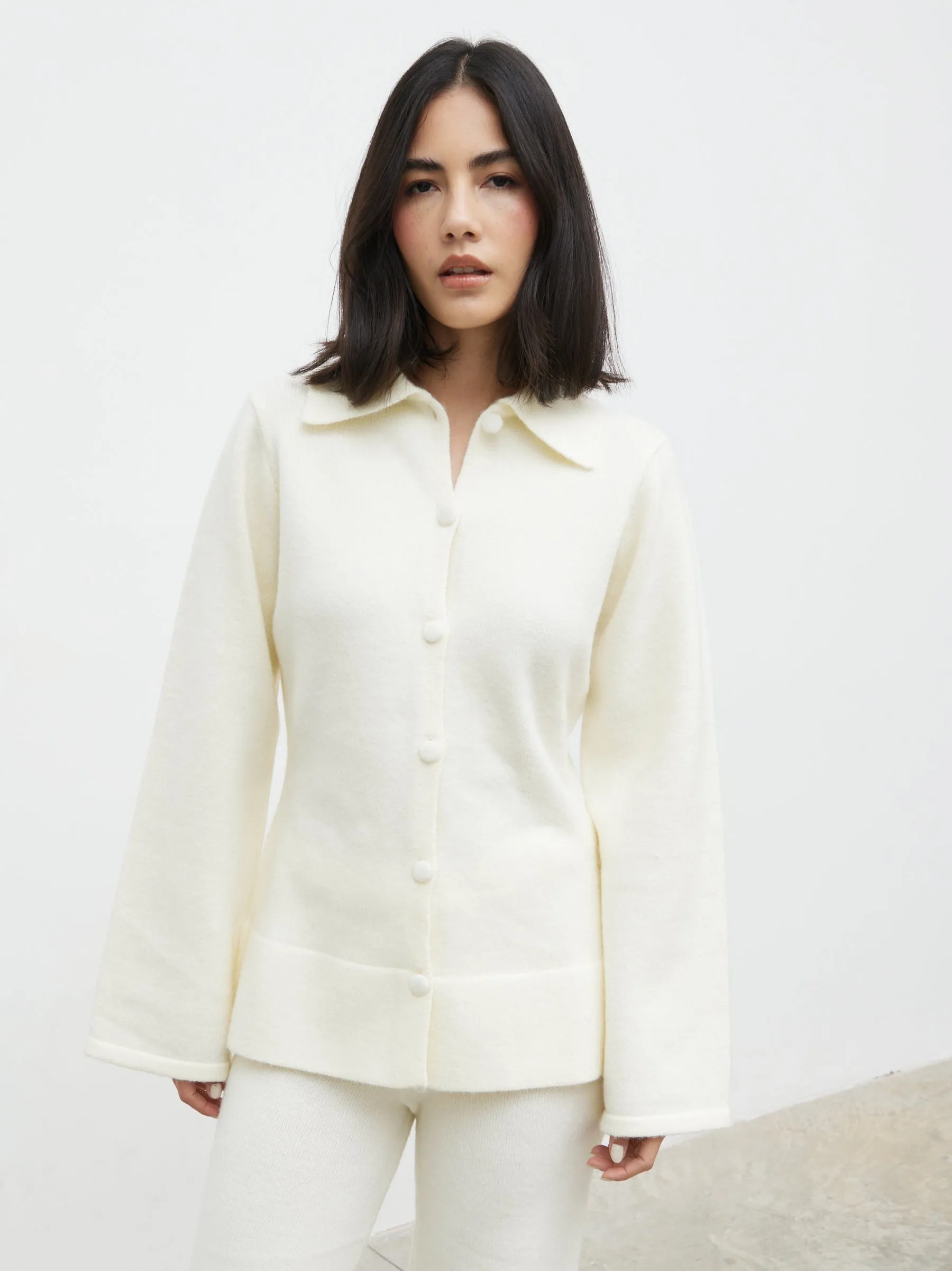 Ellice Collared Knit Cardigan - Cream sold by Pretty Lavish product image thumbnail 3