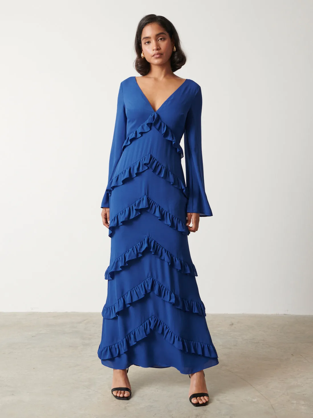 Paige Ruffle Maxi Dress - Colbalt Blue sold by Pretty Lavish product image thumbnail 4