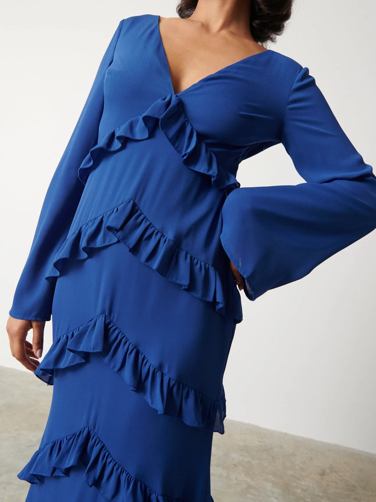 Paige Ruffle Maxi Dress - Colbalt Blue sold by Pretty Lavish product image thumbnail 2