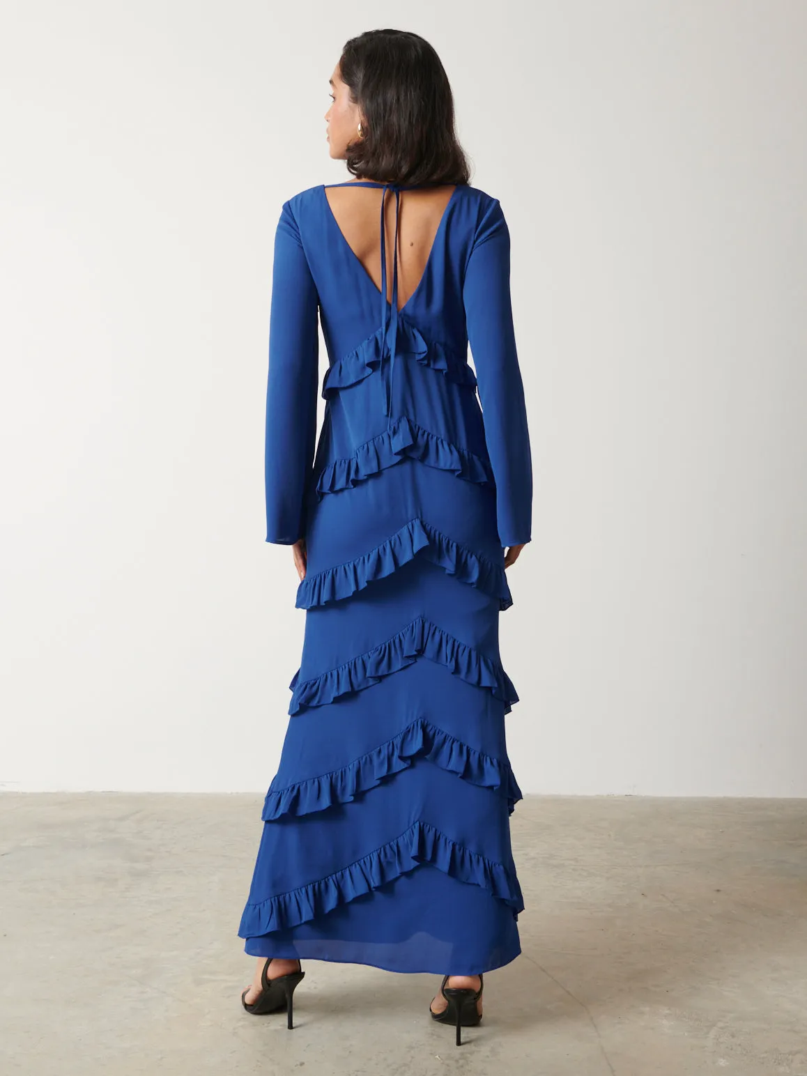 Paige Ruffle Maxi Dress - Colbalt Blue sold by Pretty Lavish product image thumbnail 3