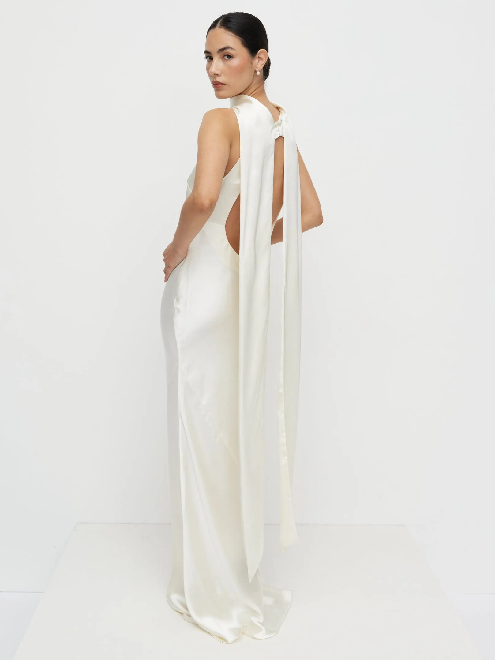 Lethe Scarf Backless Maxi Dress - Ivory sold by Pretty Lavish product image thumbnail 2