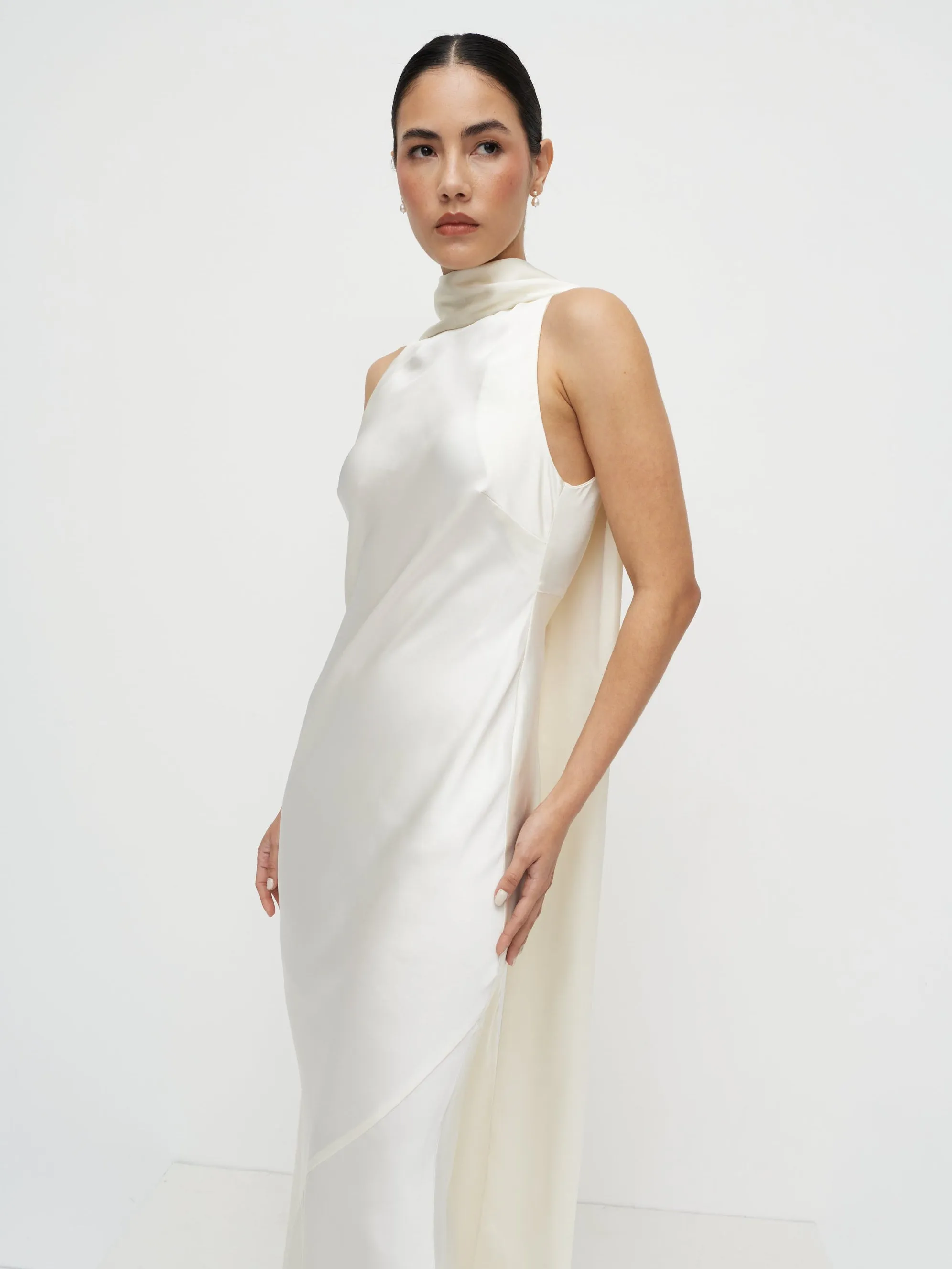 Lethe Scarf Backless Maxi Dress - Ivory sold by Pretty Lavish product image thumbnail 4