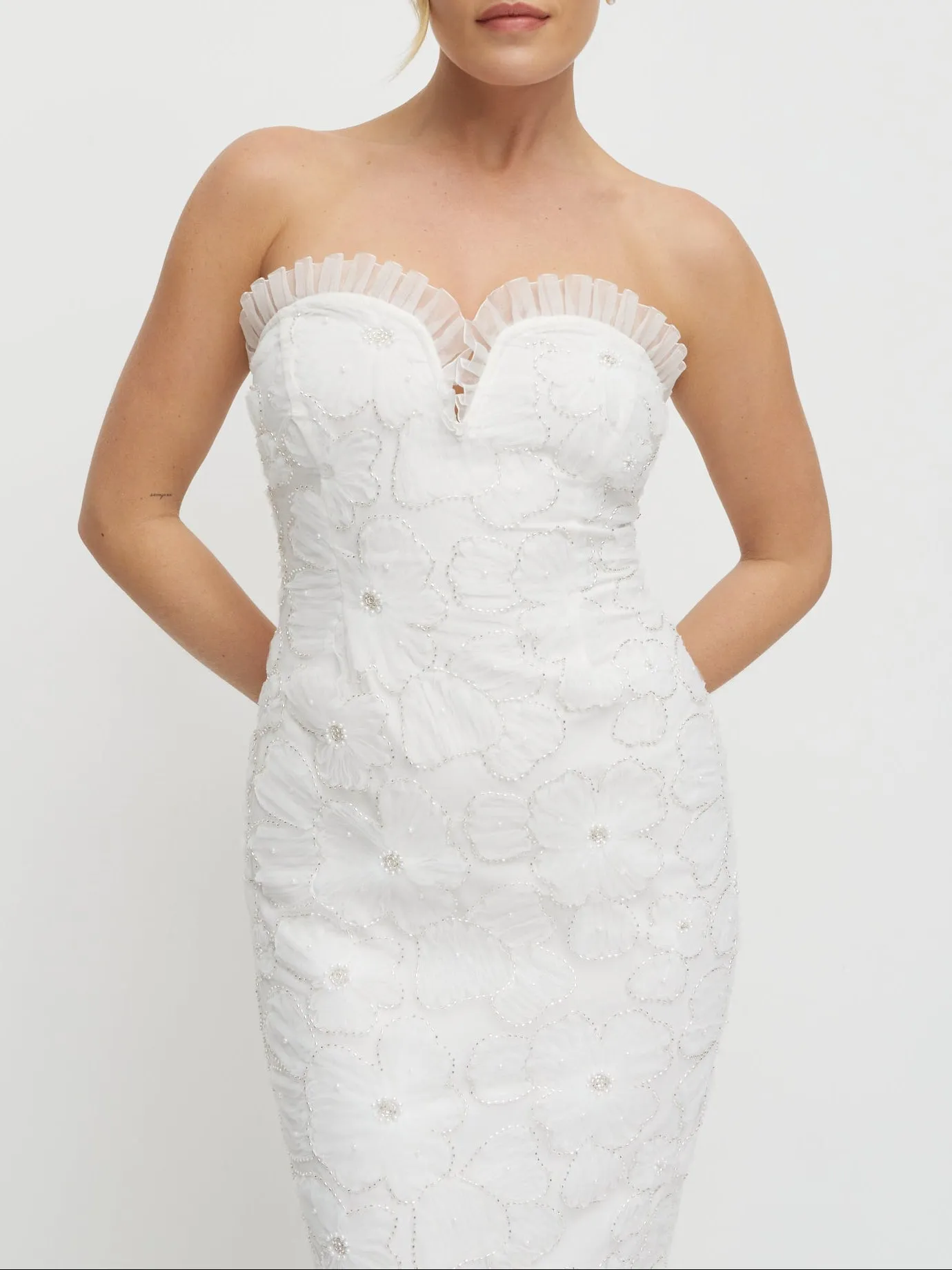 Ravenna Embellished Floral Midaxi Dress - Ivory sold by Pretty Lavish product image thumbnail 4