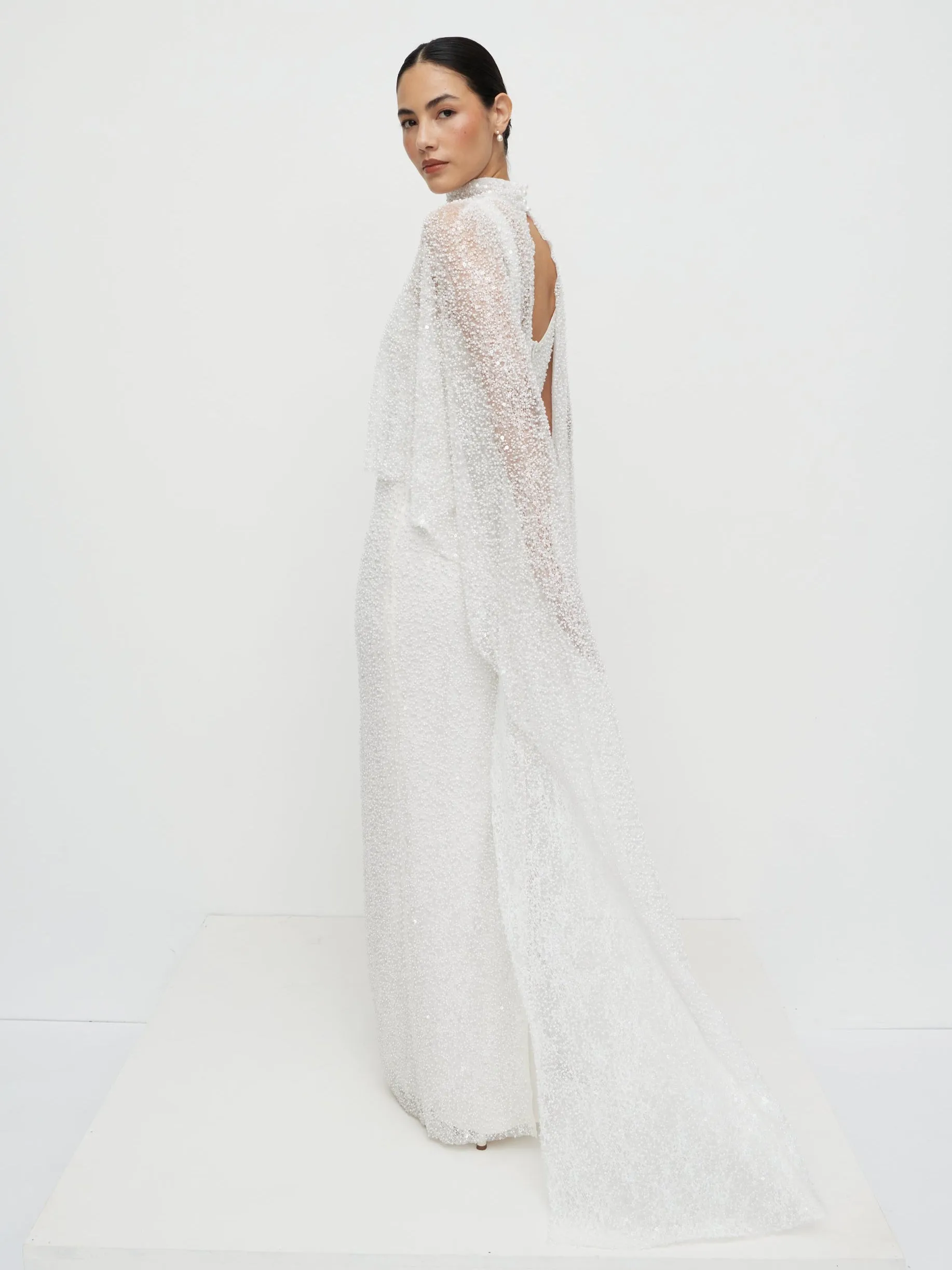 Palma Embellished Cape - Ivory sold by Pretty Lavish product image thumbnail 4