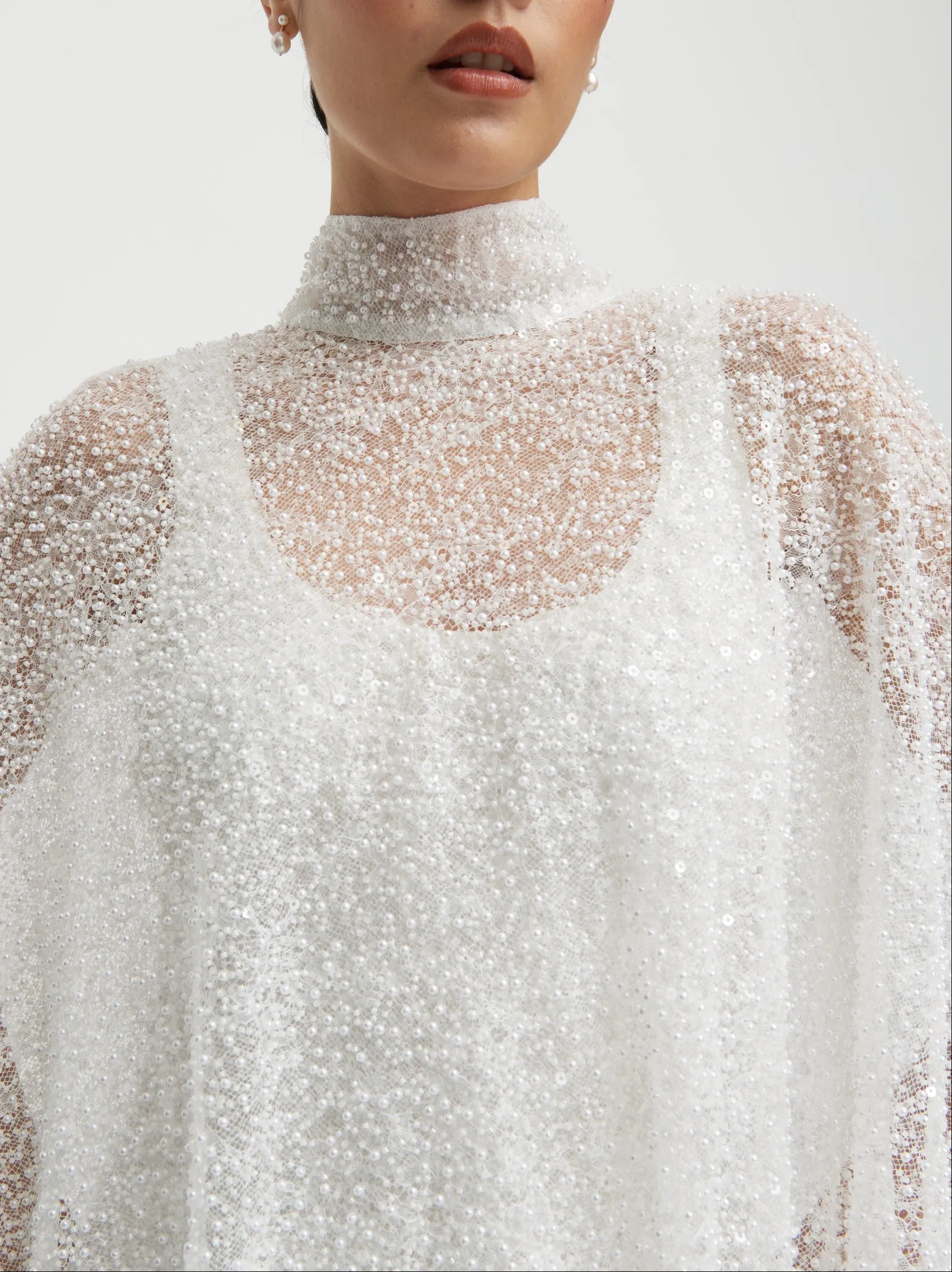 Palma Embellished Cape - Ivory sold by Pretty Lavish product image thumbnail 2