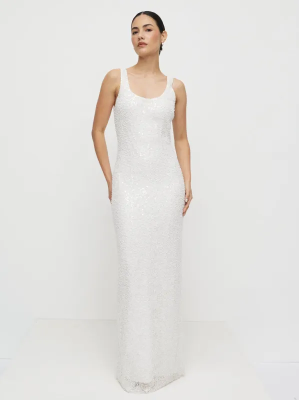 Palma Embellished Scoop Neck Maxi Dress - Ivory sold by Pretty Lavish