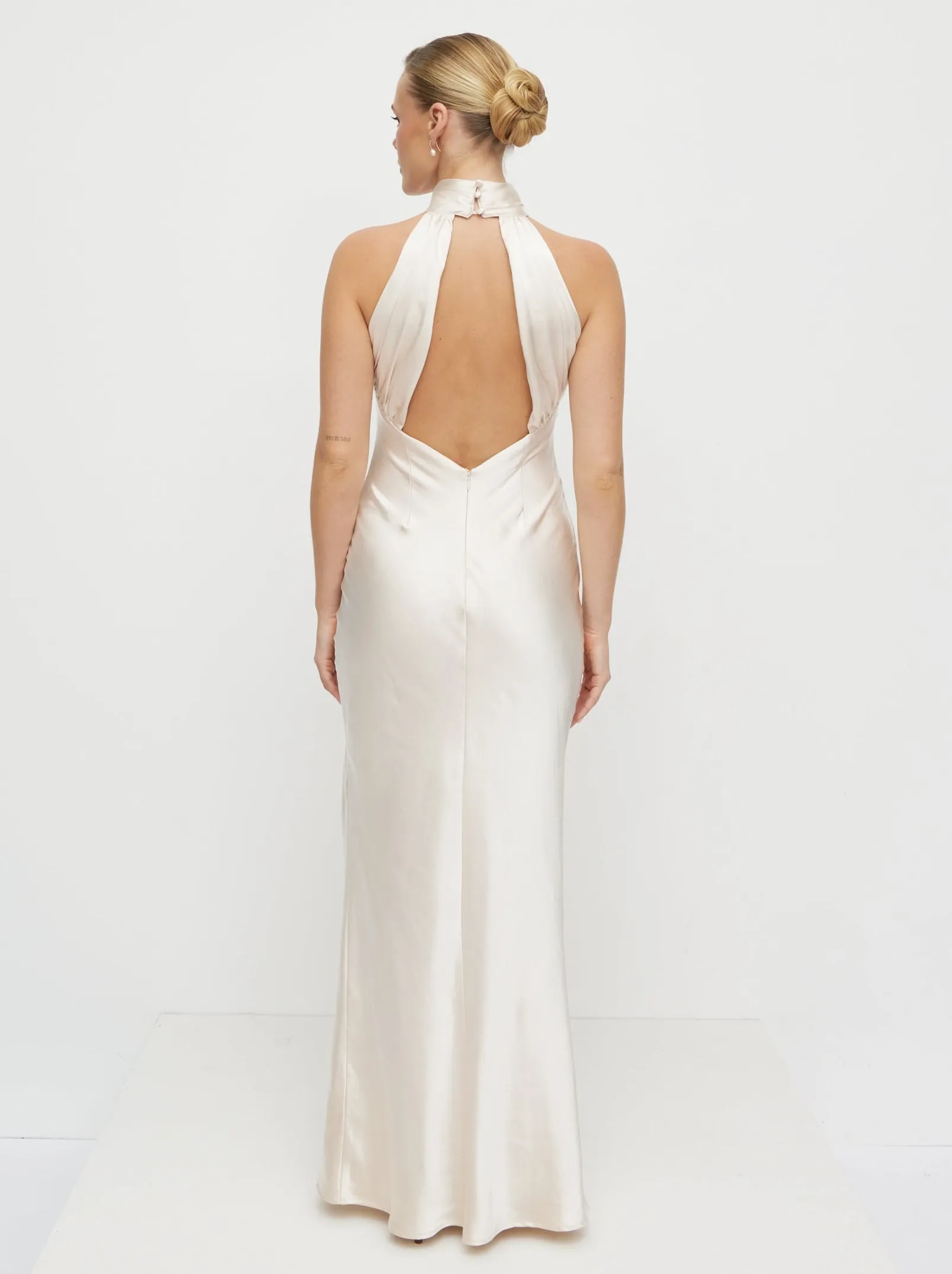 Kiara Satin Maxi Dress - Champagne sold by Pretty Lavish product image thumbnail 2