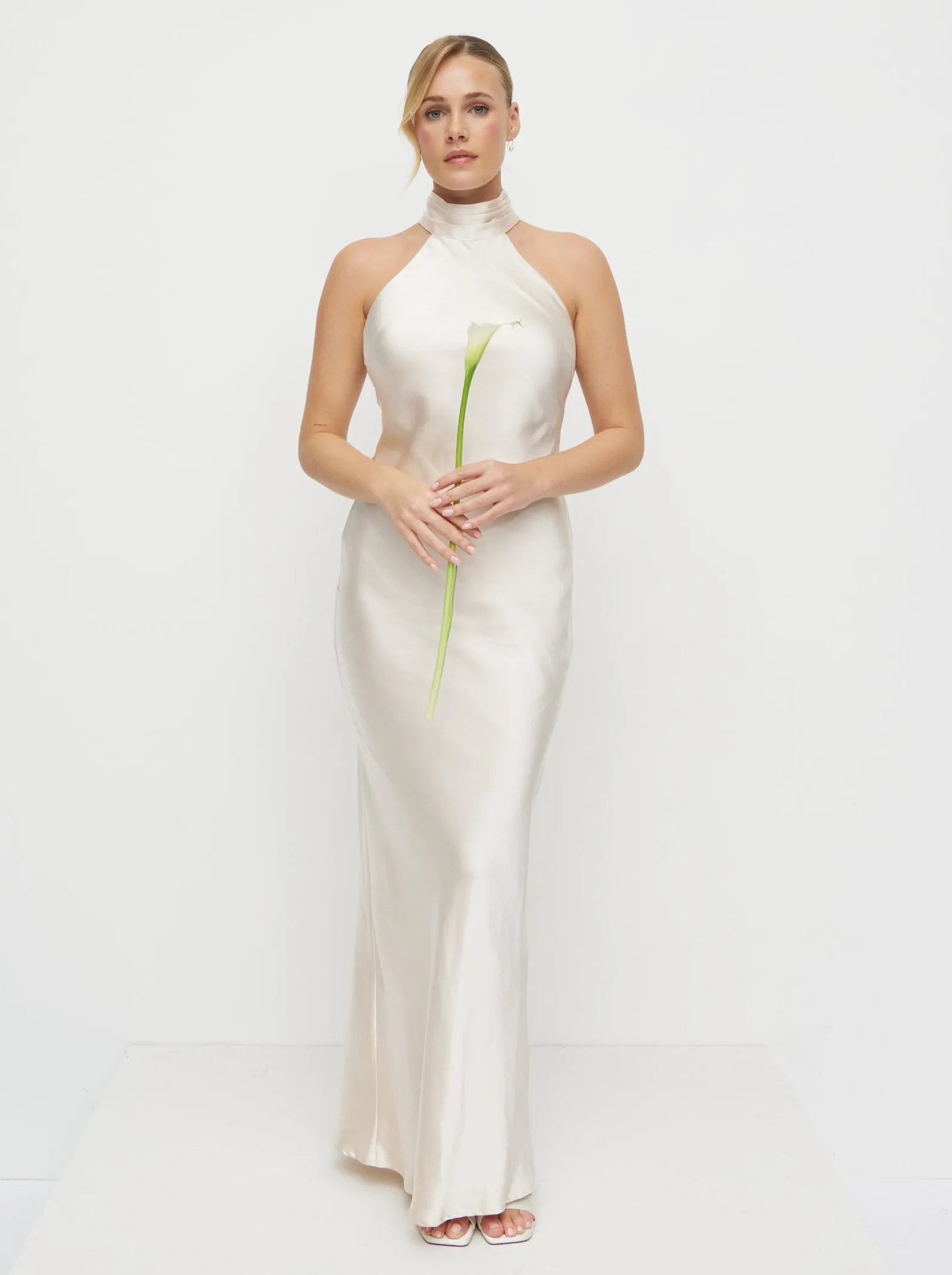 Kiara Satin Maxi Dress - Champagne sold by Pretty Lavish product image thumbnail 4