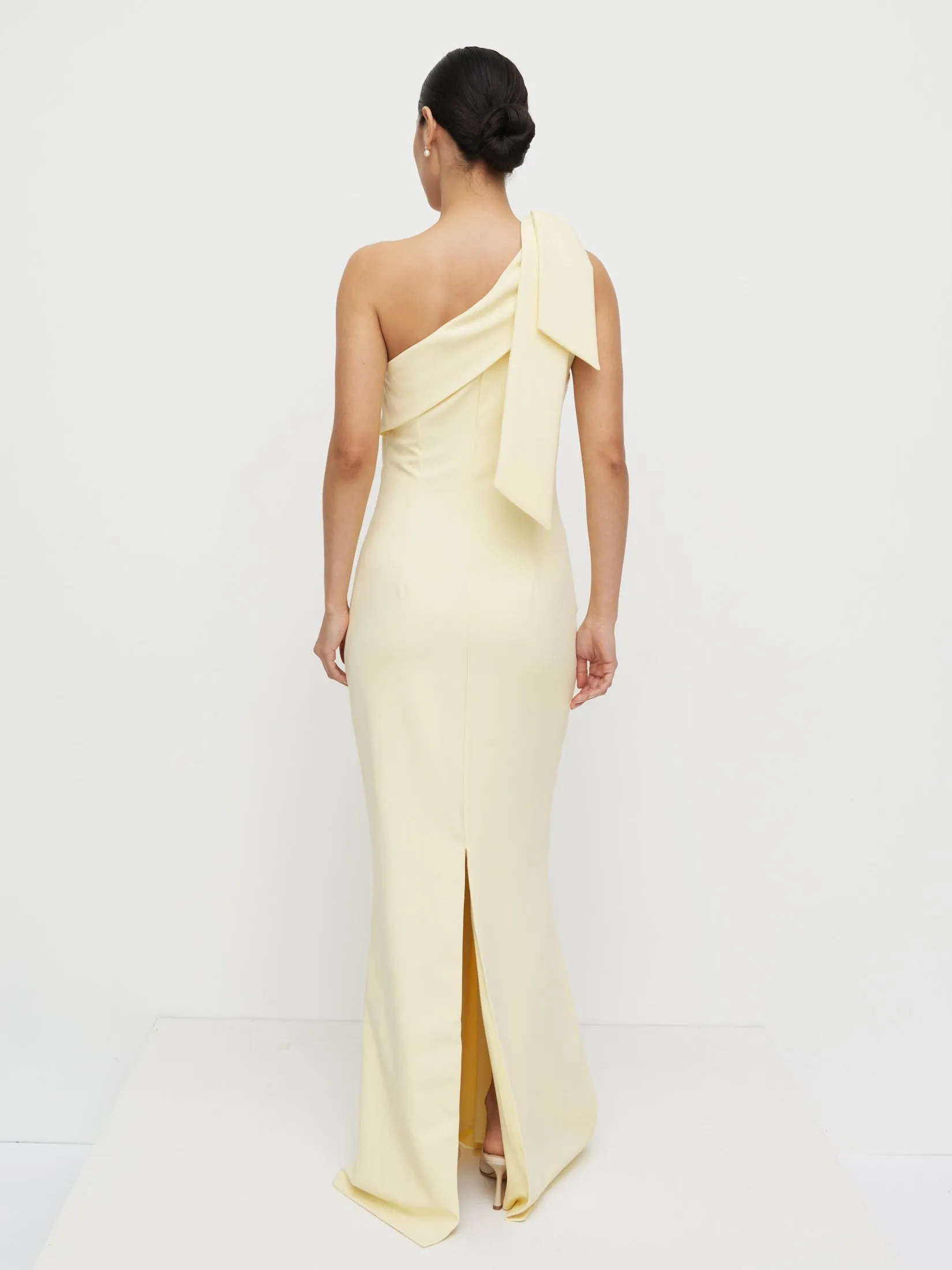 Nevaeh One Shoulder Crepe Maxi Dress - Lemon sold by Pretty Lavish product image thumbnail 5