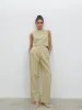Bryony Boxy Linen Top - Olive sold by Pretty Lavish