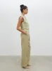 Bryony Boxy Linen Top - Olive sold by Pretty Lavish