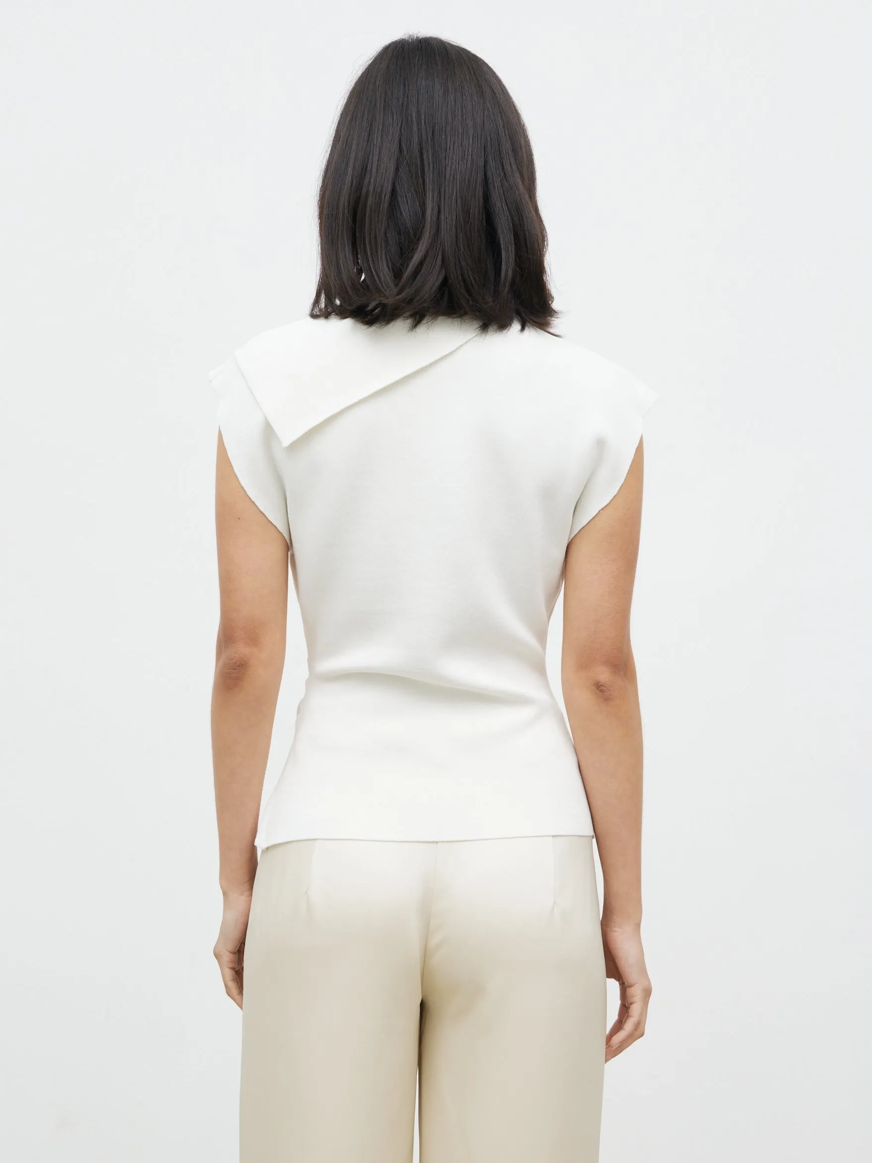 Saturn Contrast Neck Detail Knit Top - Cream sold by Pretty Lavish product image thumbnail 5