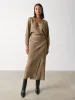 Aidan Cosy Wrap Dress - Light Brown sold by Pretty Lavish