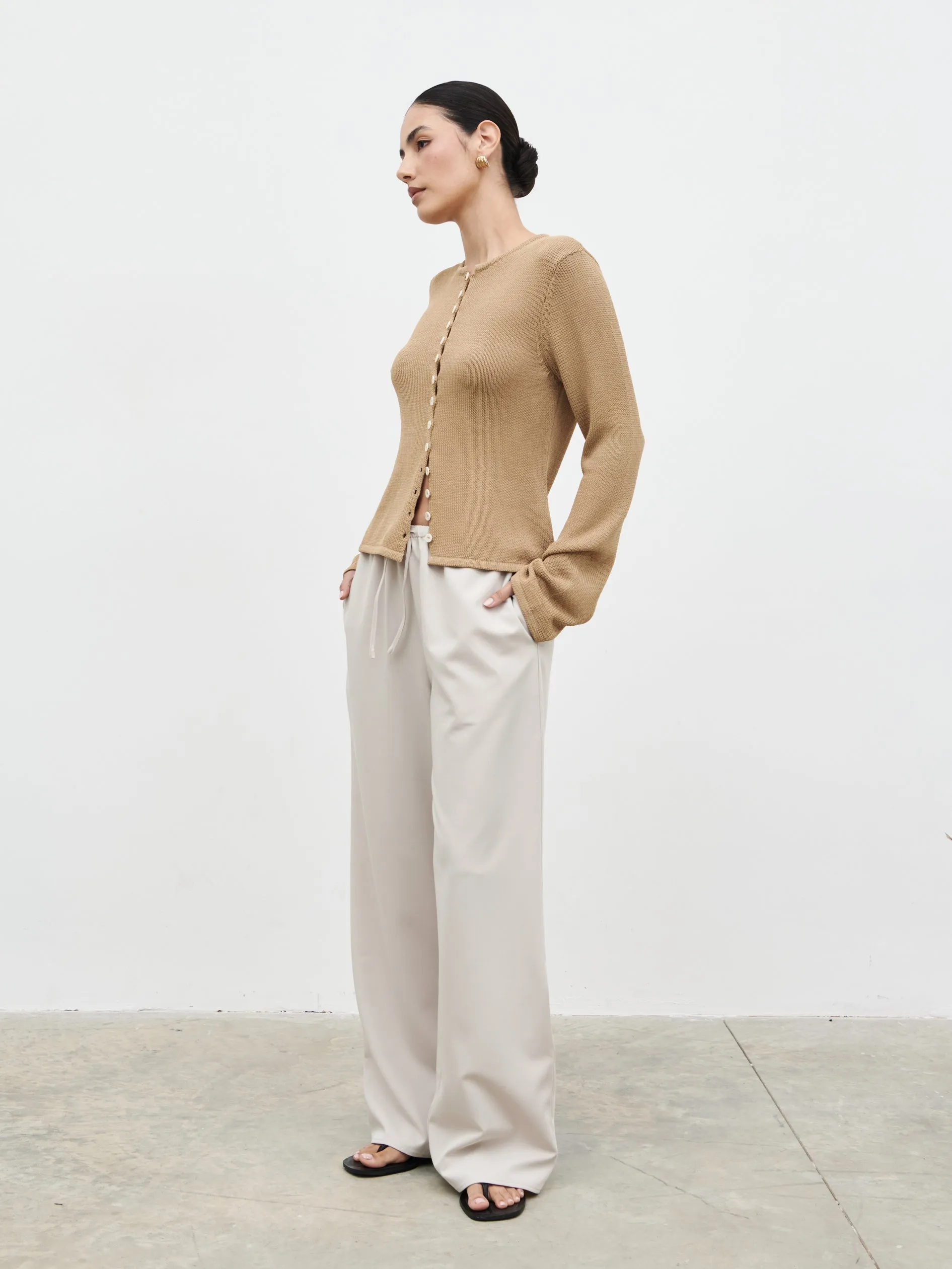 Kendall Rustic Button Down Knit Top - Tan sold by Pretty Lavish product image thumbnail 5