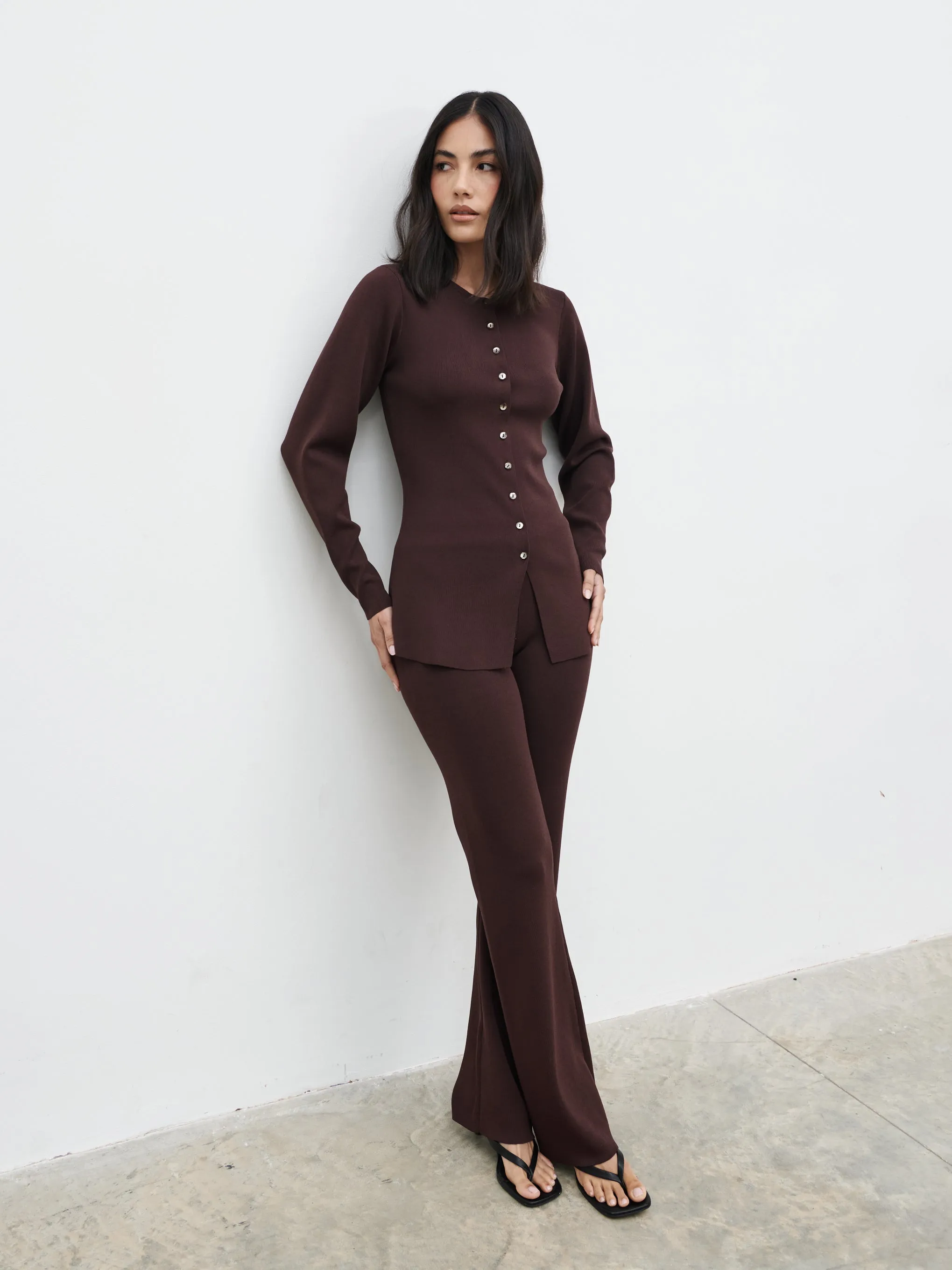 Gracelyn Knit Cardigan - Chocolate Brown sold by Pretty Lavish product image thumbnail 3