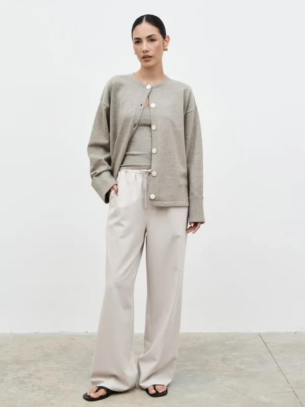 Elani Knit Cardigan and Cami Set - Mushroom made by Pretty Lavish