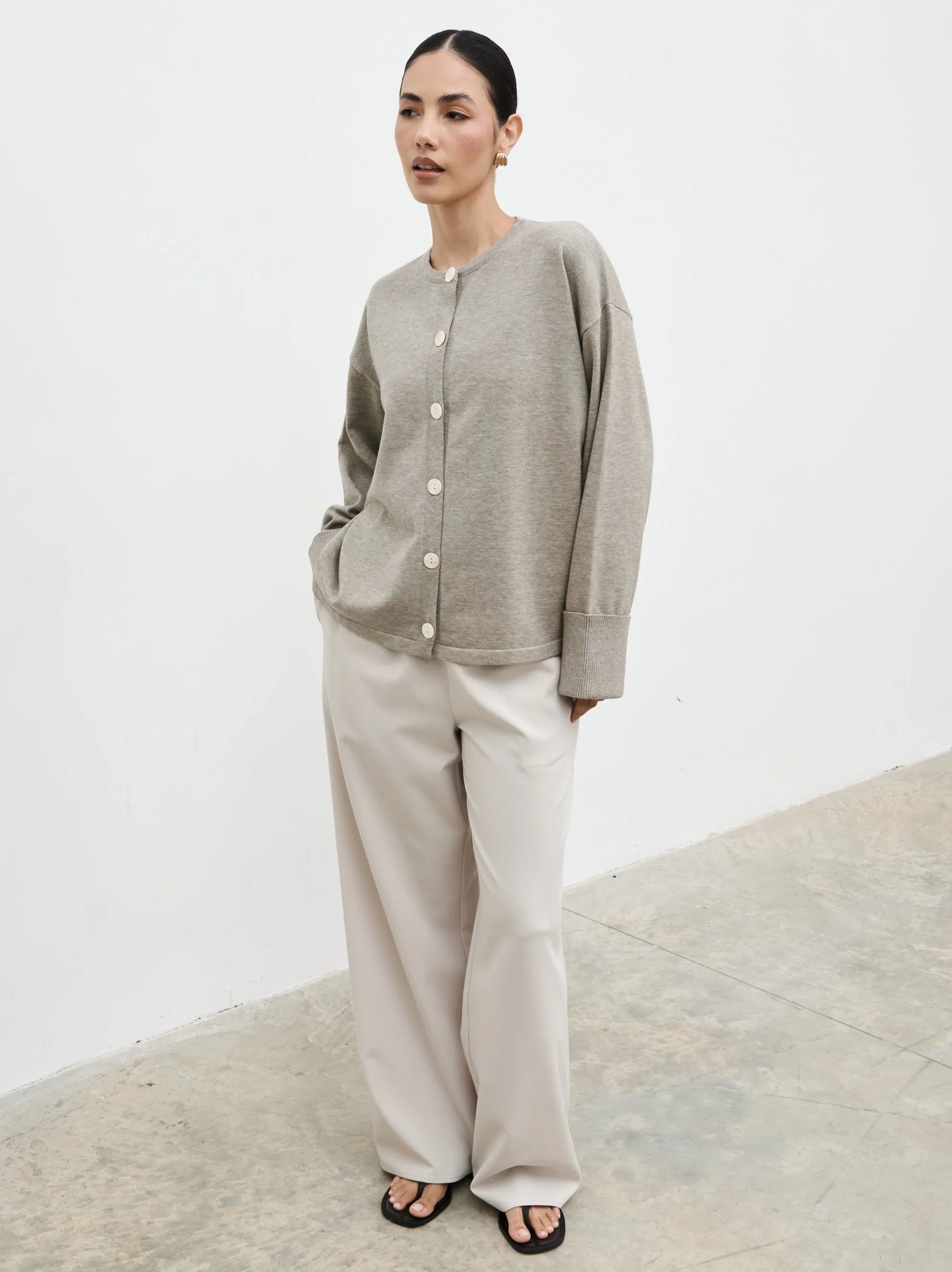 Elani Knit Cardigan and Cami Set - Mushroom sold by Pretty Lavish product image thumbnail 3