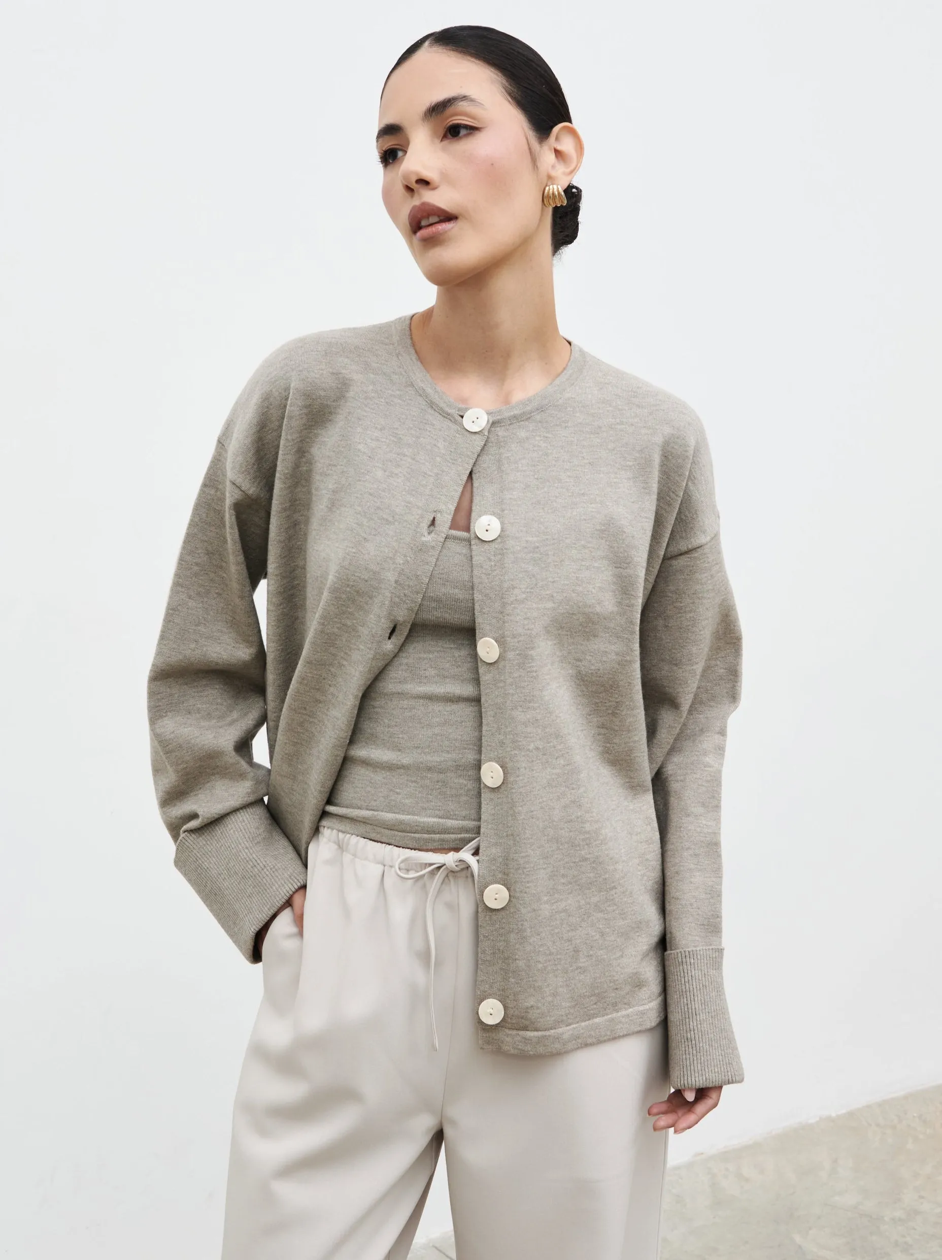 Elani Knit Cardigan and Cami Set - Mushroom sold by Pretty Lavish product image thumbnail 4