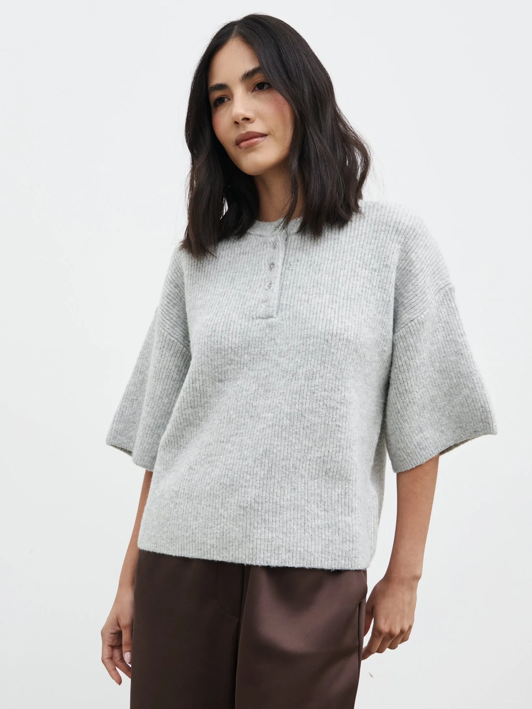 Amari Fluffy Knit Top - Grey Marl sold by Pretty Lavish product image thumbnail 4