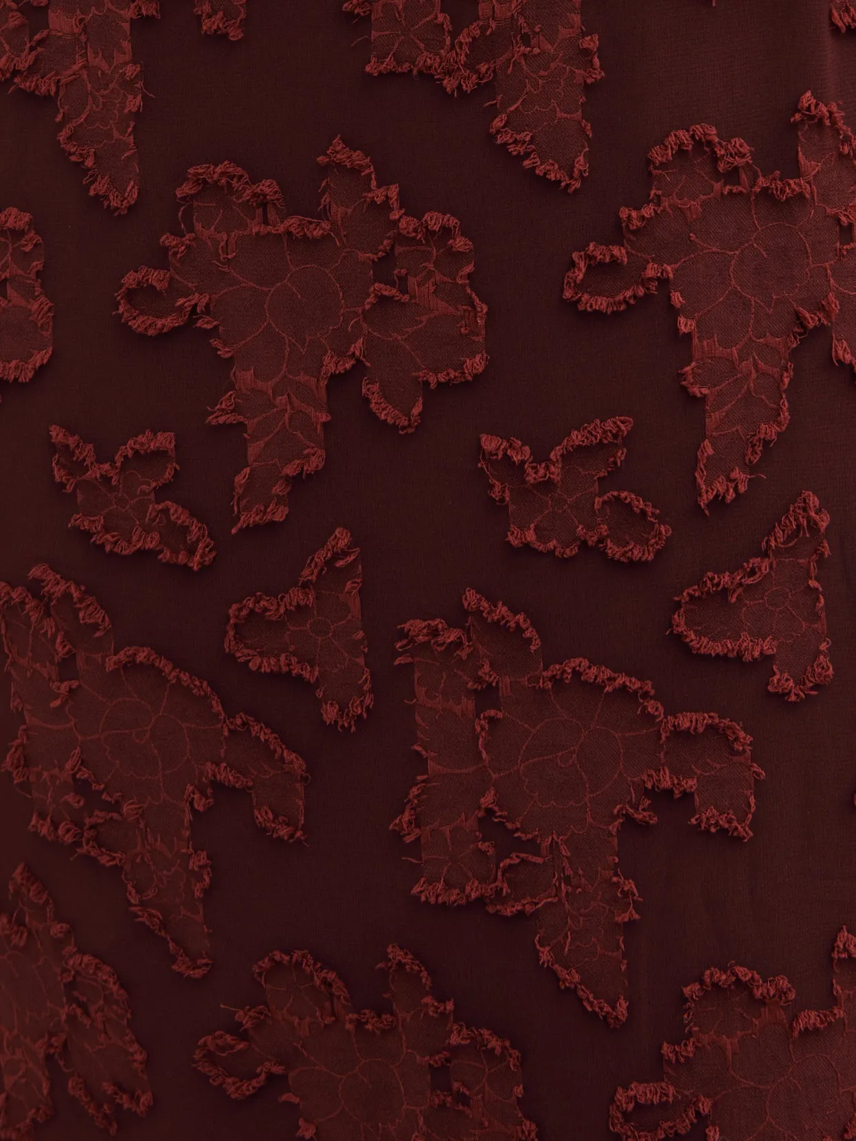 Helena Ruffle Jacquard Maxi Dress Curve - Mahogony sold by Pretty Lavish product image thumbnail 4