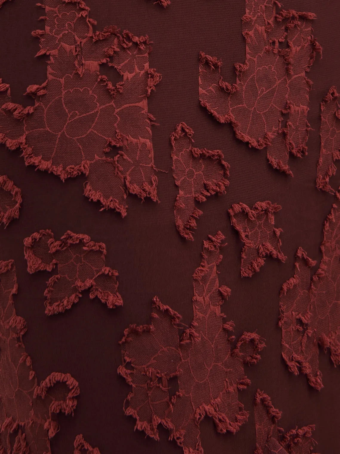 Helena Ruffle Jacquard Maxi Dress - Mahogony sold by Pretty Lavish product image thumbnail 4